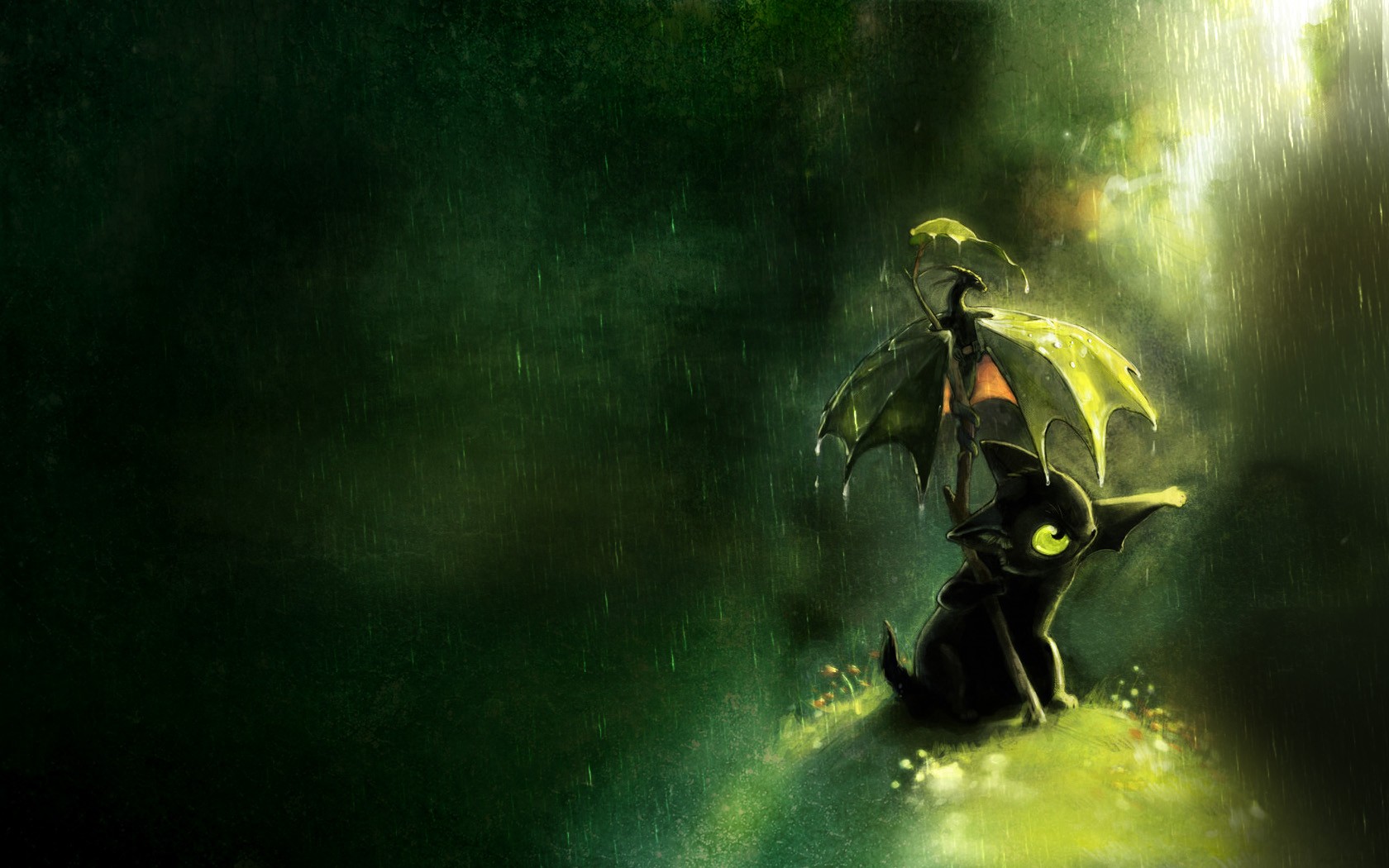 Toothless from How to Train Your Dragon in the rain HD Wallpaper