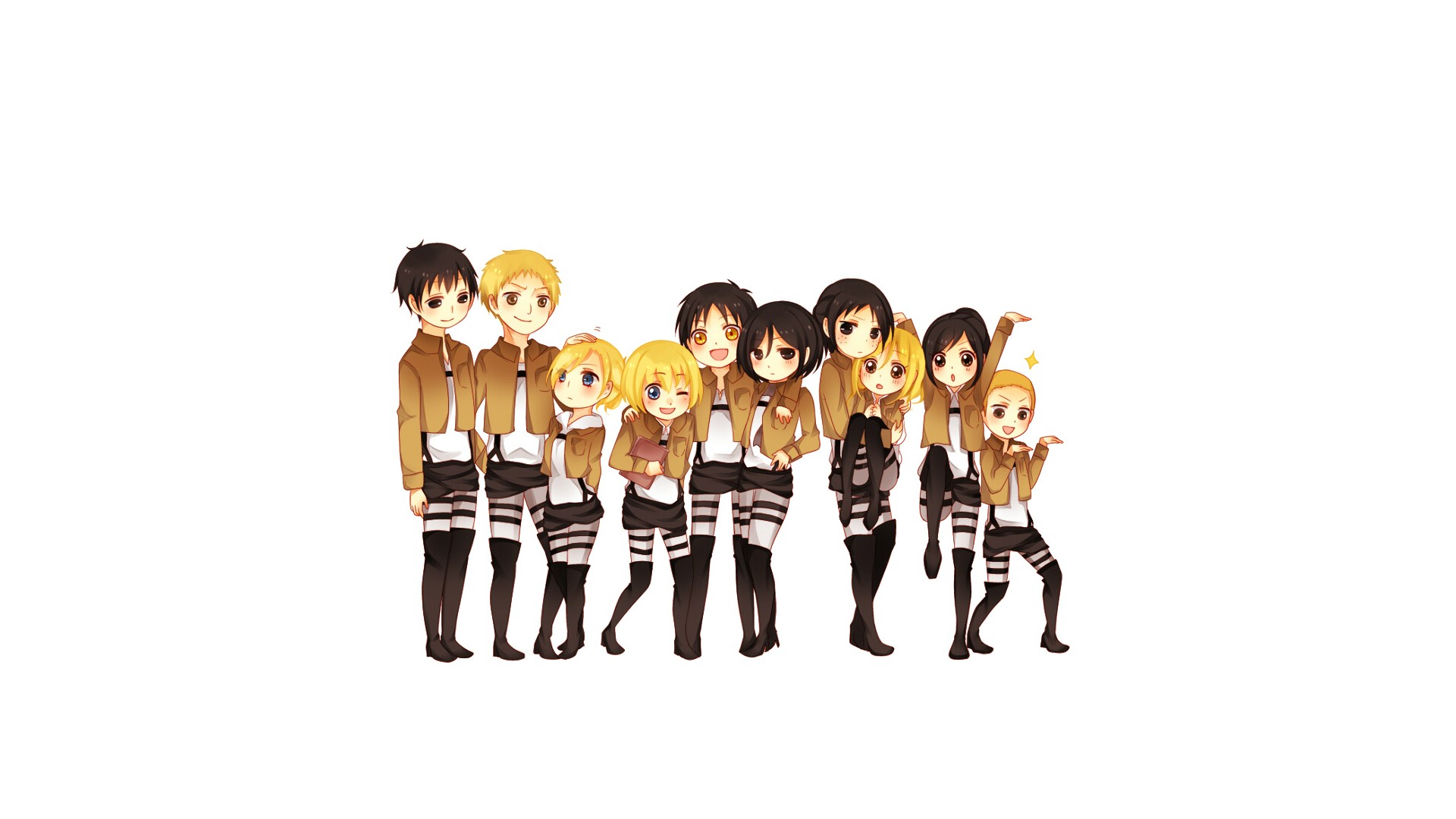 Attack on Titan characters HD Wallpaper