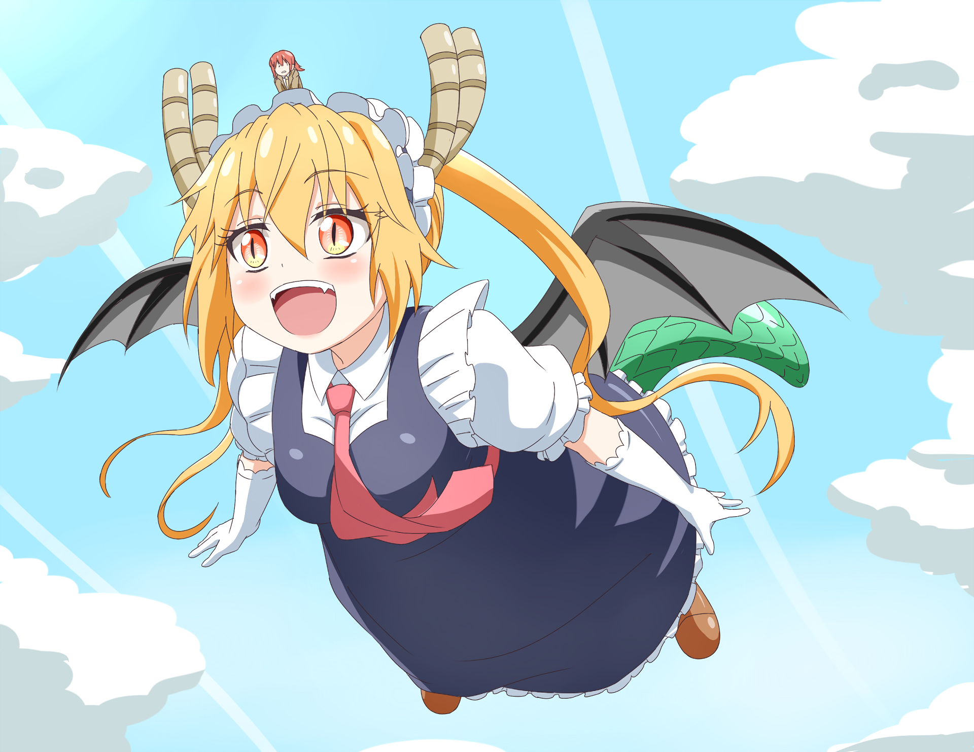 Tohru from Miss Kobayashi's Dragon Maid flying HD Wallpaper