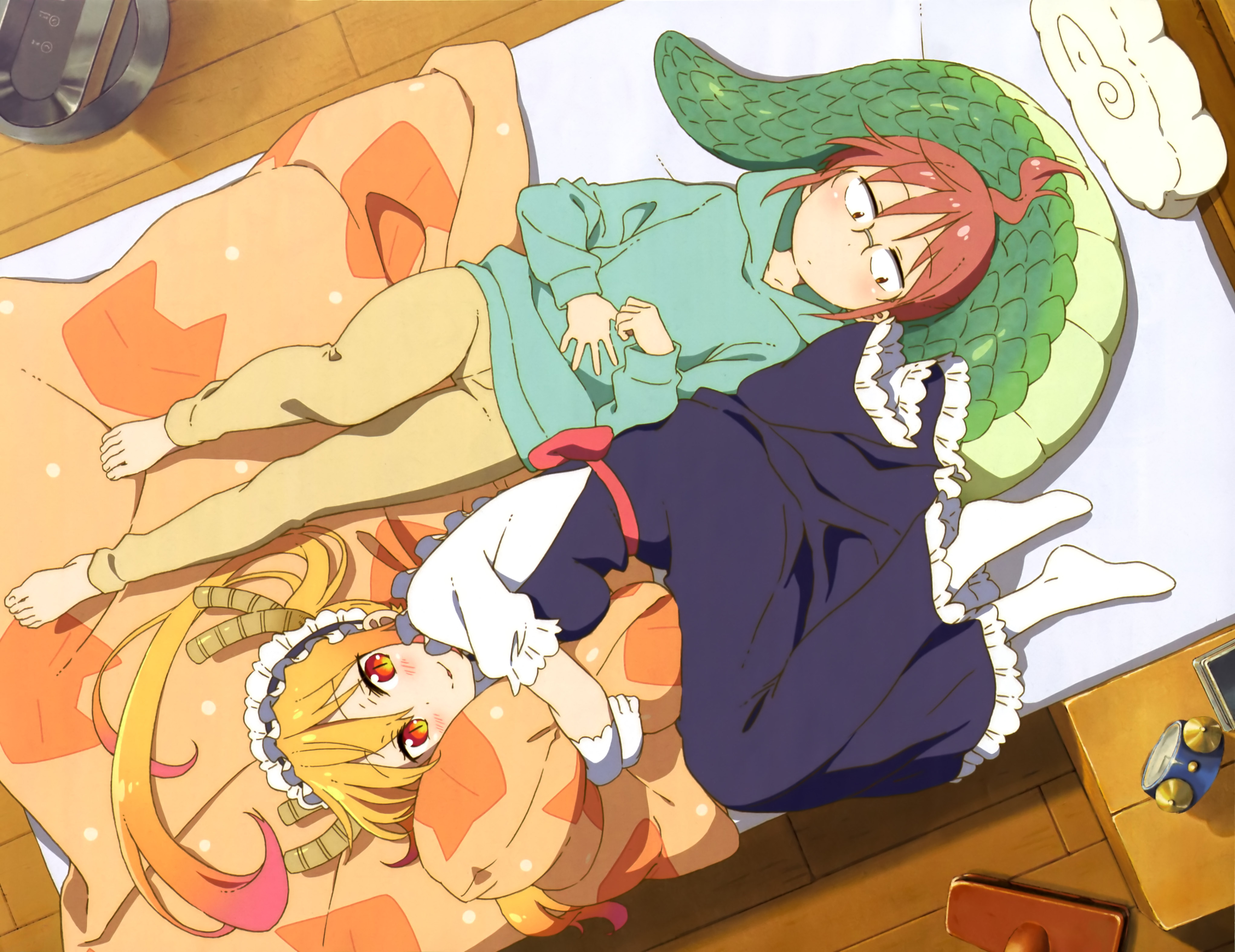 Tohru and Kobayashi from Miss Kobayashi's Dragon Maid HD Wallpaper