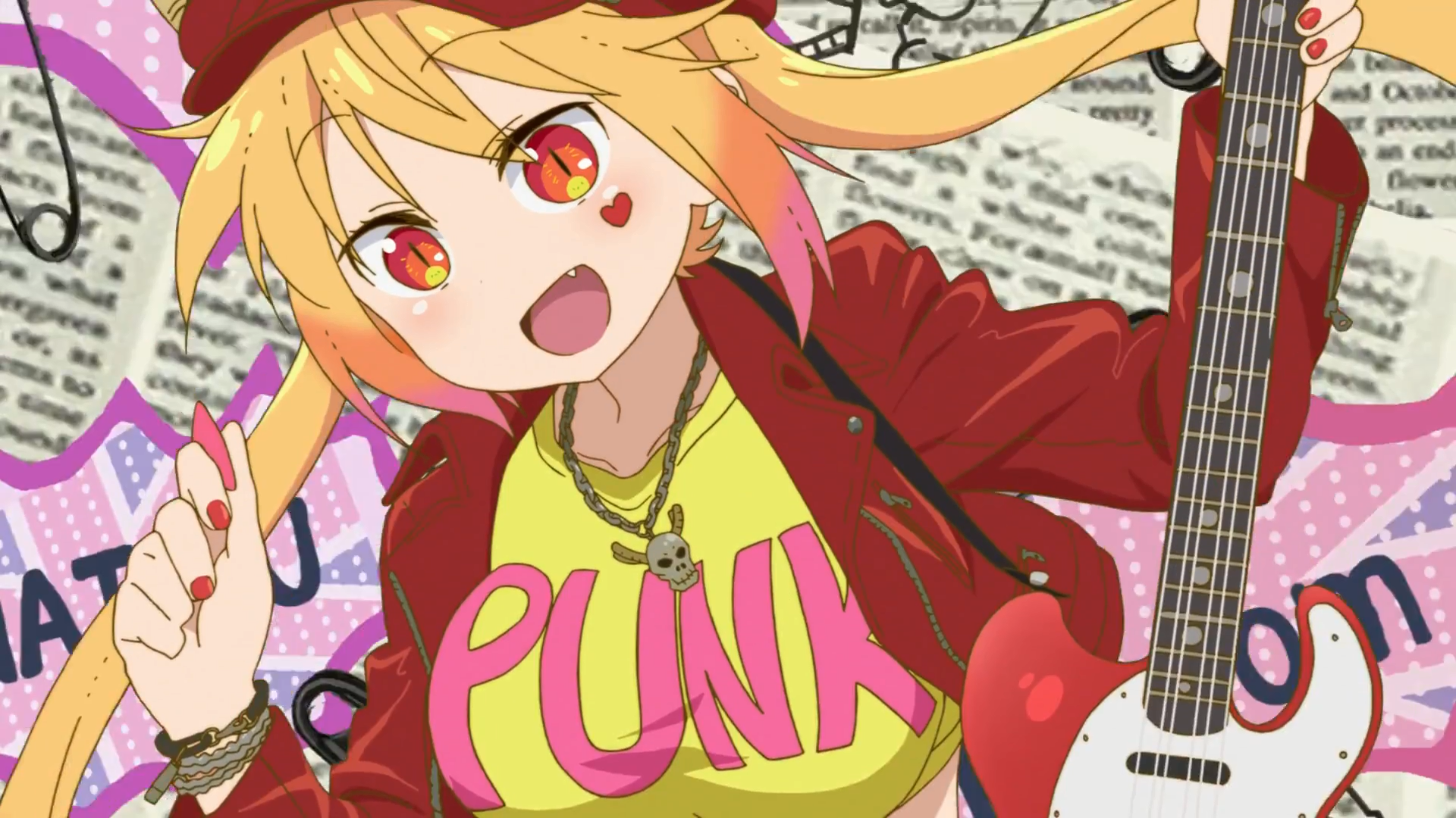 Tohru from Miss Kobayashi's Dragon Maid playing guitar HD Wallpaper