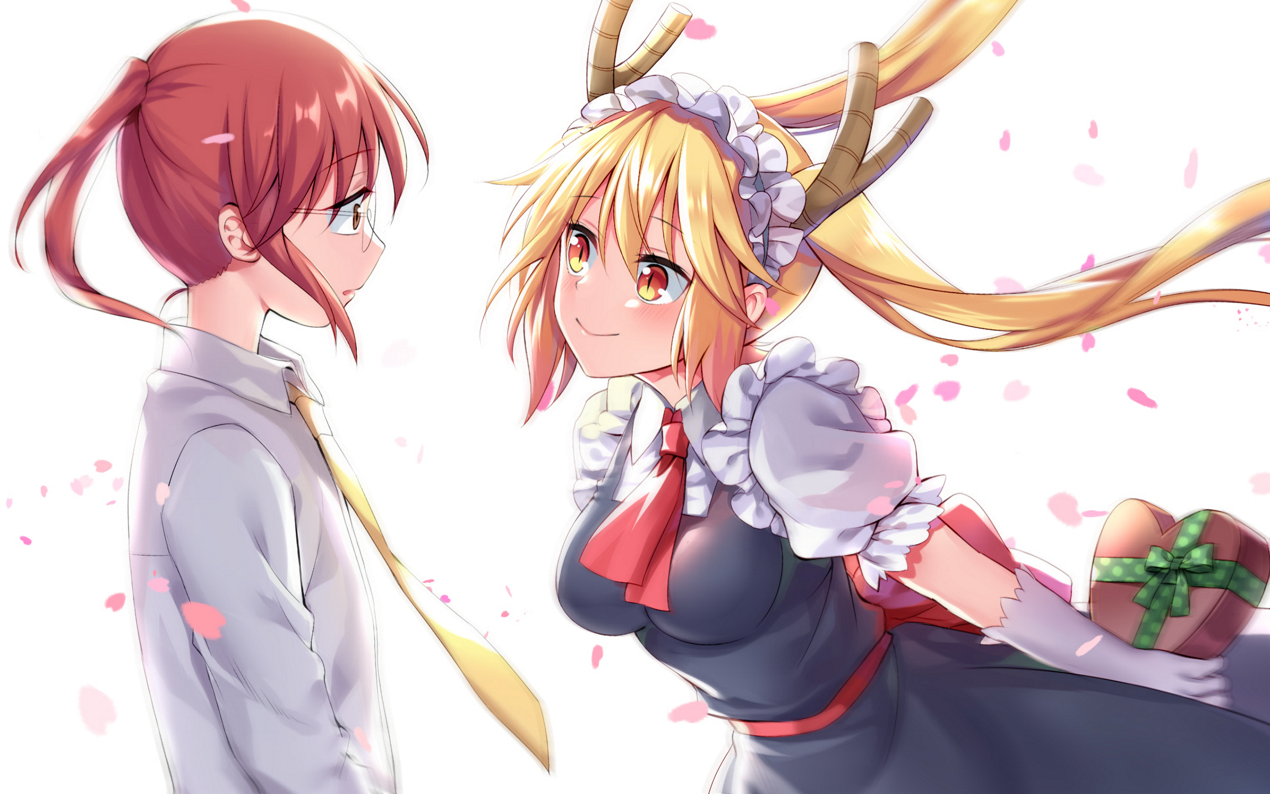 Tohru and Kobayashi from Miss Kobayashi's Dragon Maid HD Wallpaper