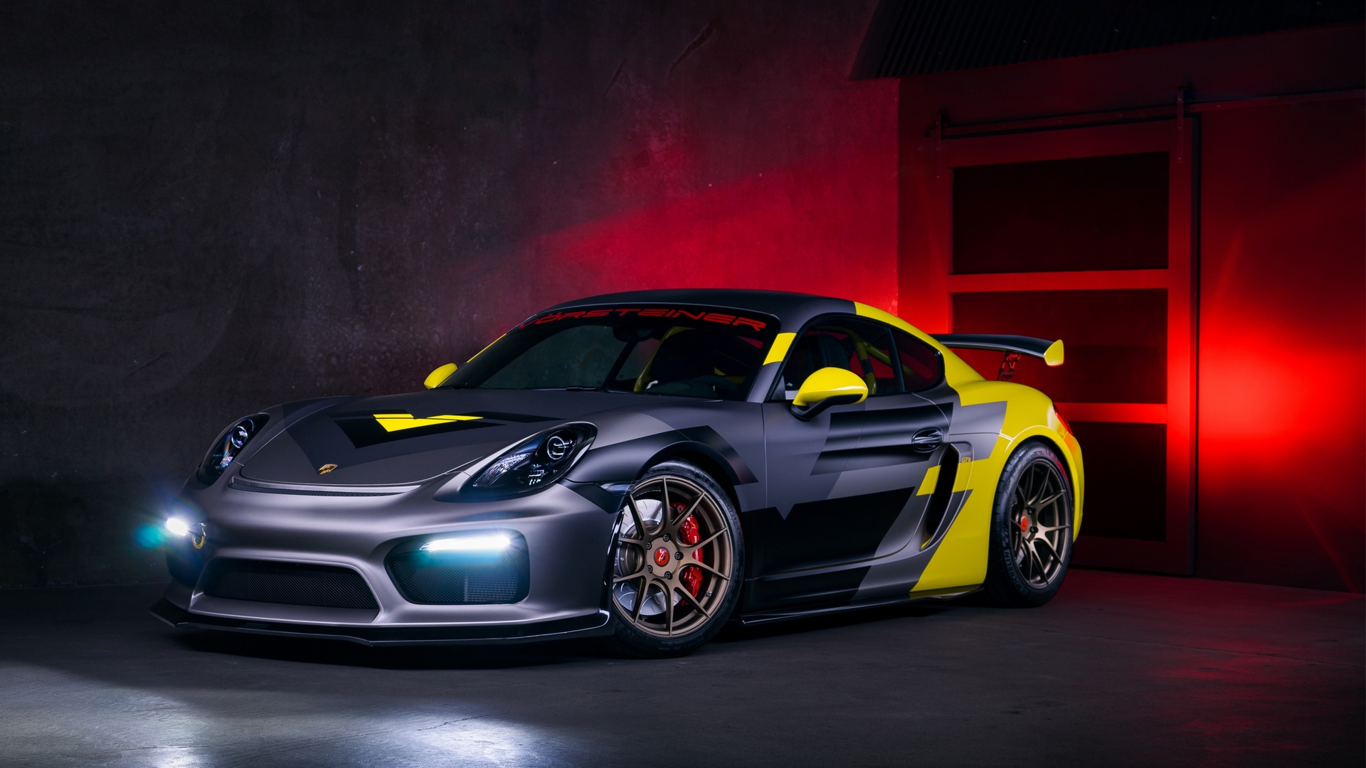 Porsche GT4 with Vorsteiner Body Kit HD Wallpaper