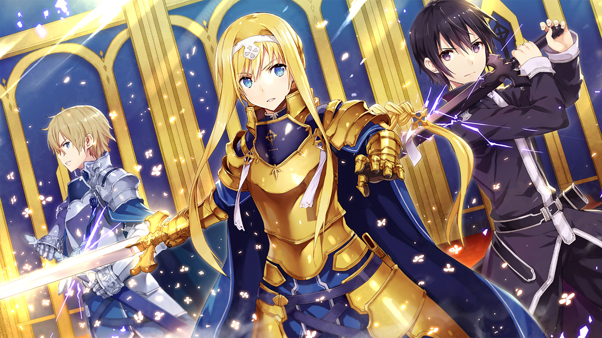 Alice Zuberg and two male characters from Sword Art Online HD Wallpaper