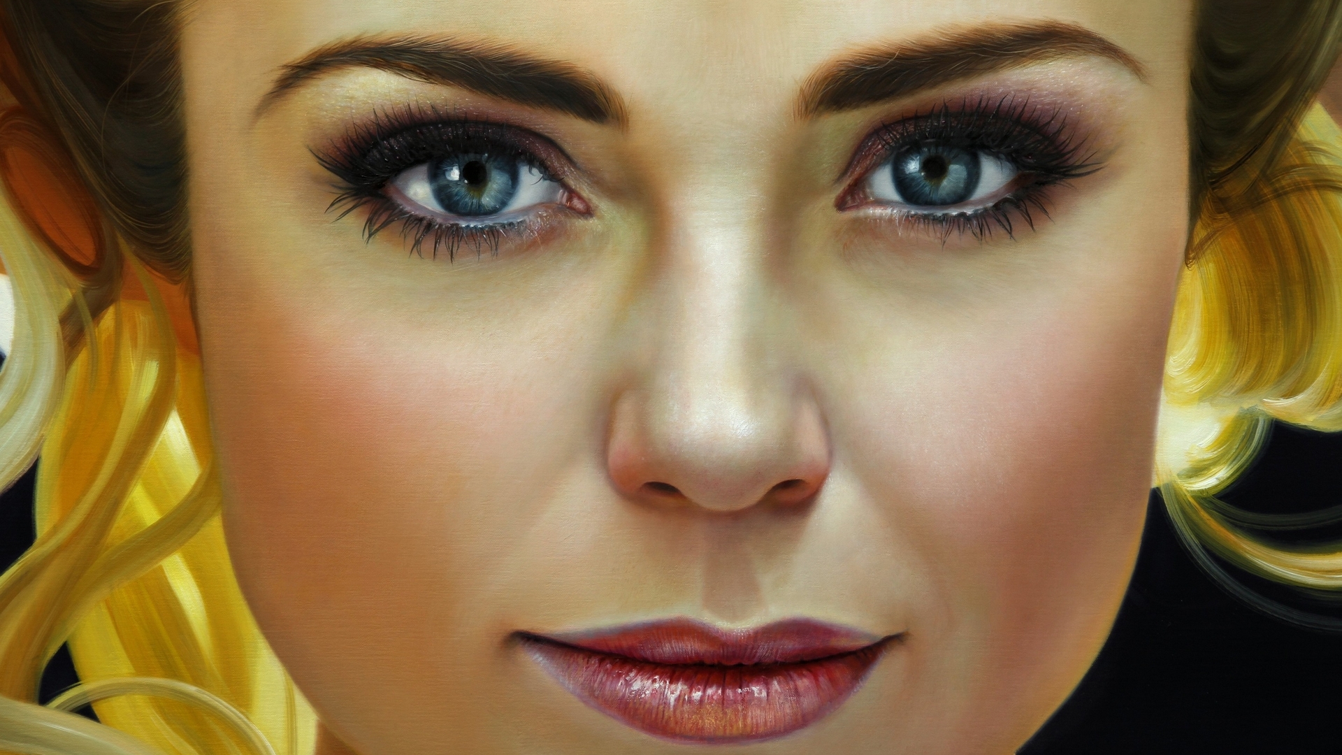 Close-up portrait of a woman's face HD Wallpaper