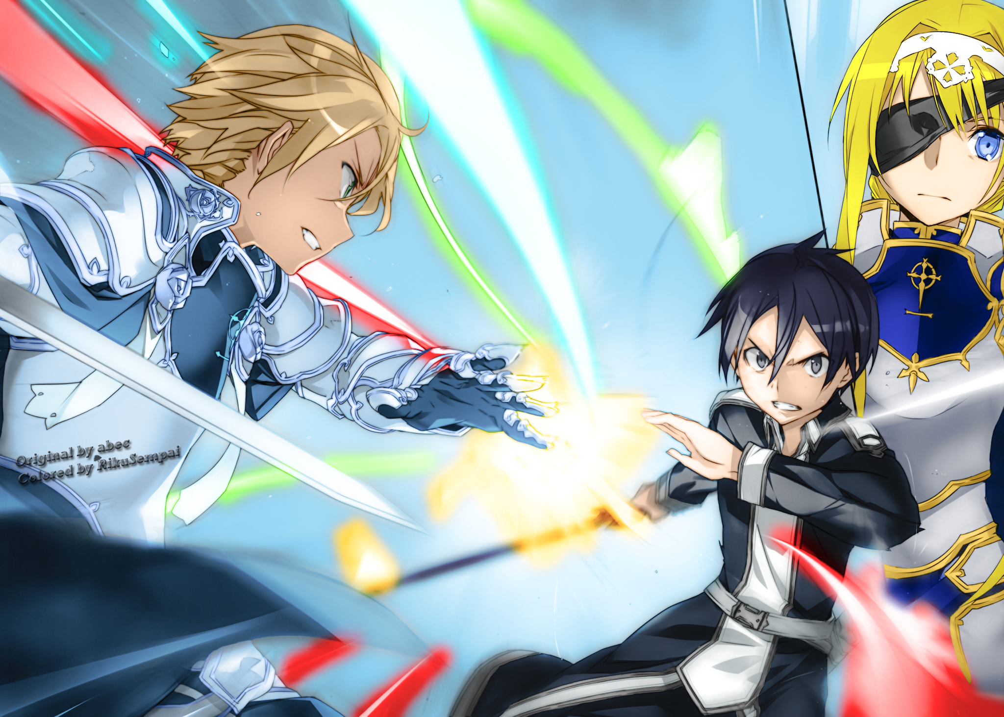Kirito, Eugeo, and Alice from Sword Art Online HD Wallpaper