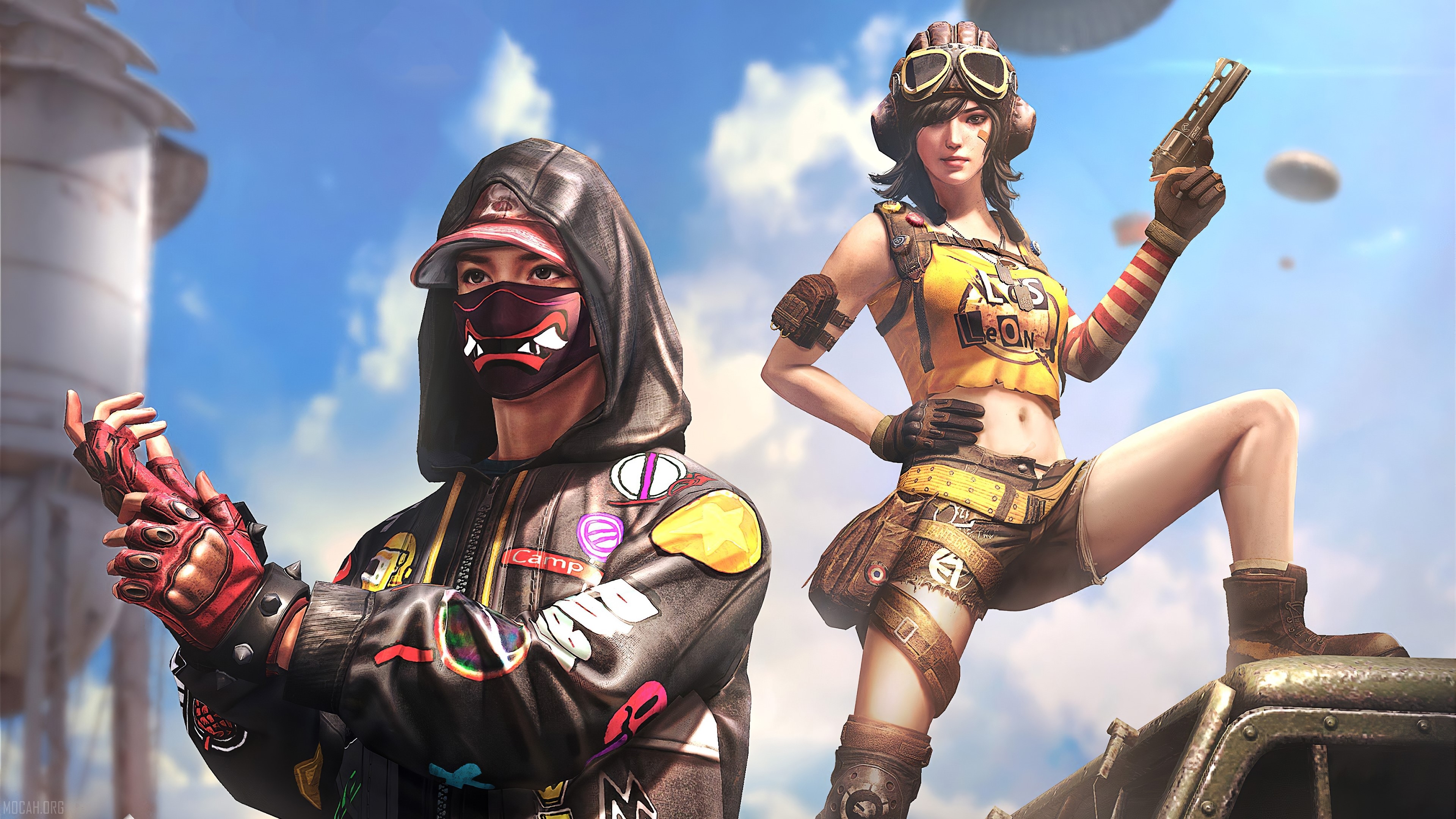 PUBG masked character and pilot girl HD Wallpaper