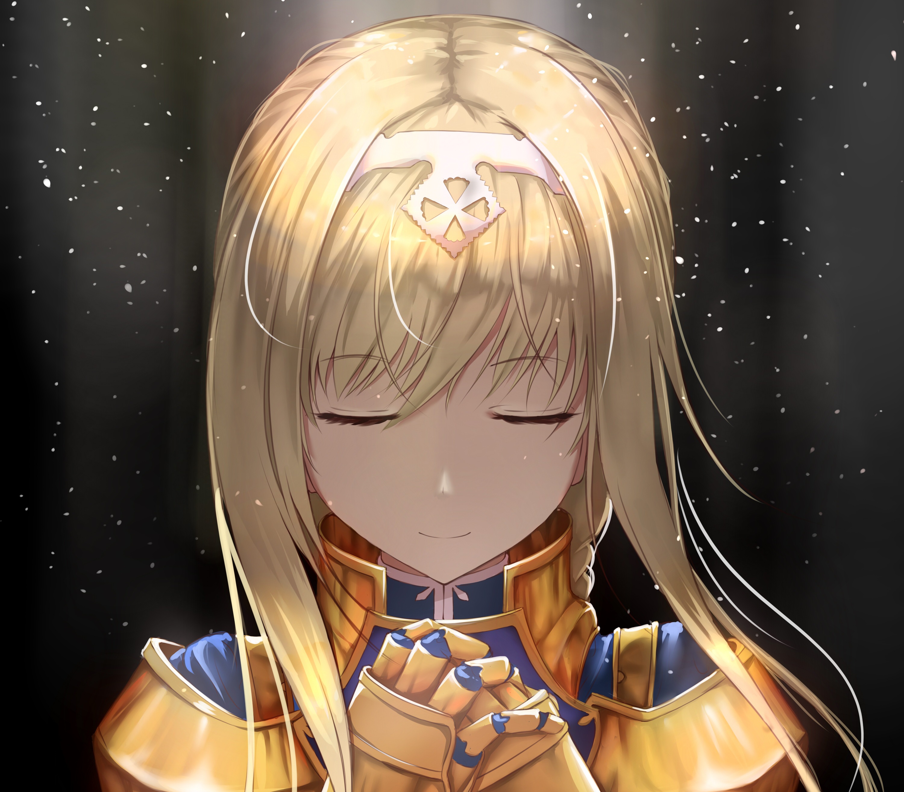 Alice Zuberg in Golden Armor HD Wallpaper