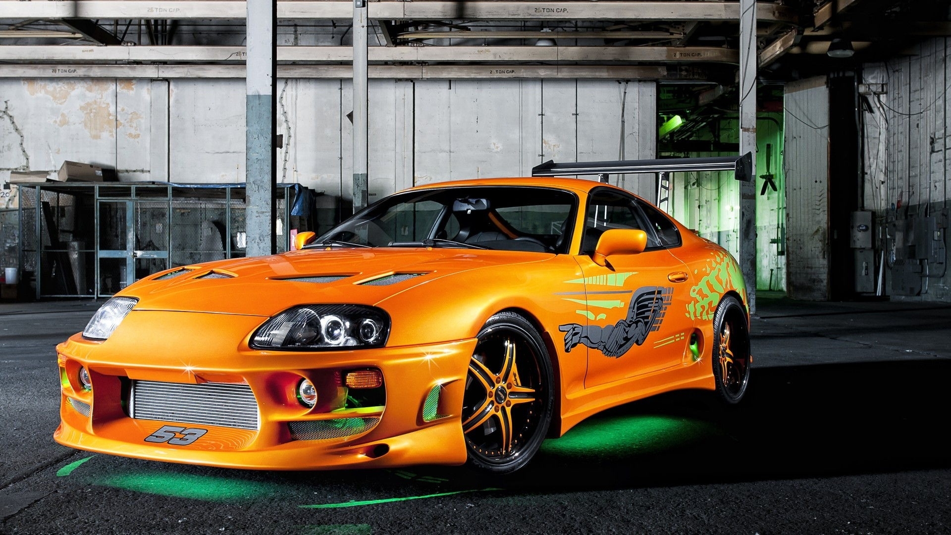 4K 2001 Supra The Fast And The Furious Tuning Toyota Orange Side 