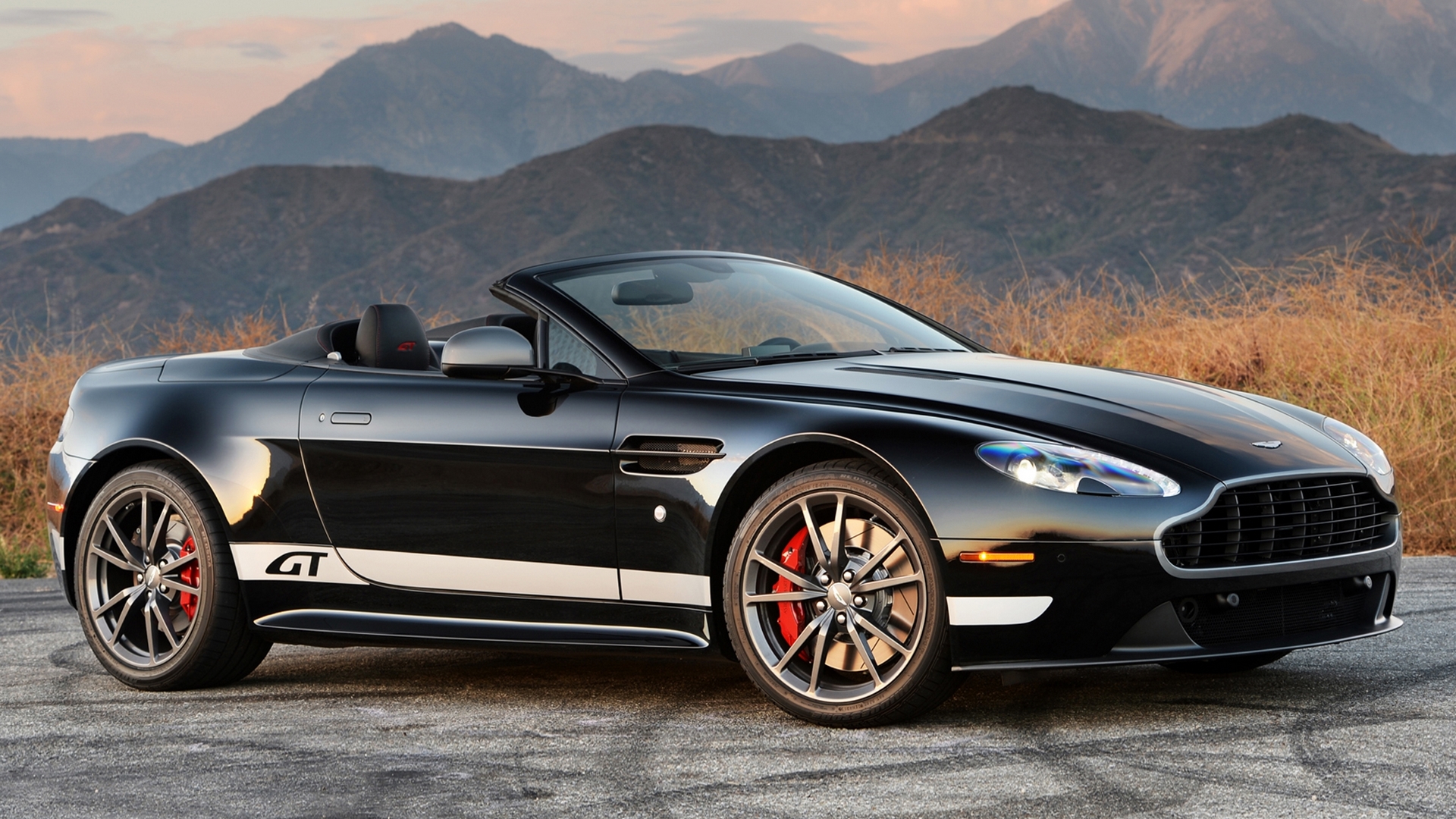 Black Aston Martin Vantage Roadster GT HD Wallpaper