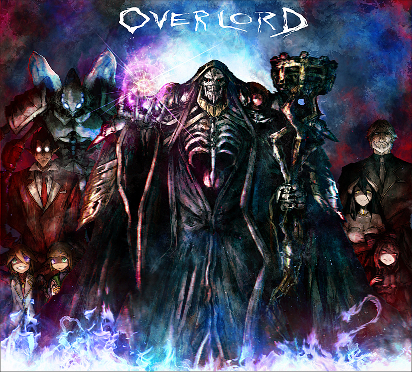 Overlord characters with Ainz Ooal Gown HD Wallpaper