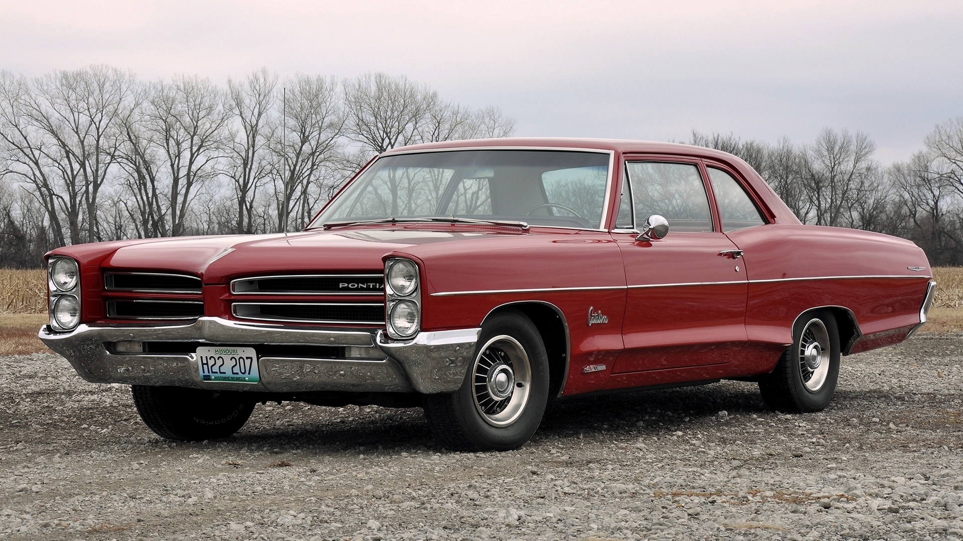 Red 1960s Pontiac Catalina Sedan HD Wallpaper