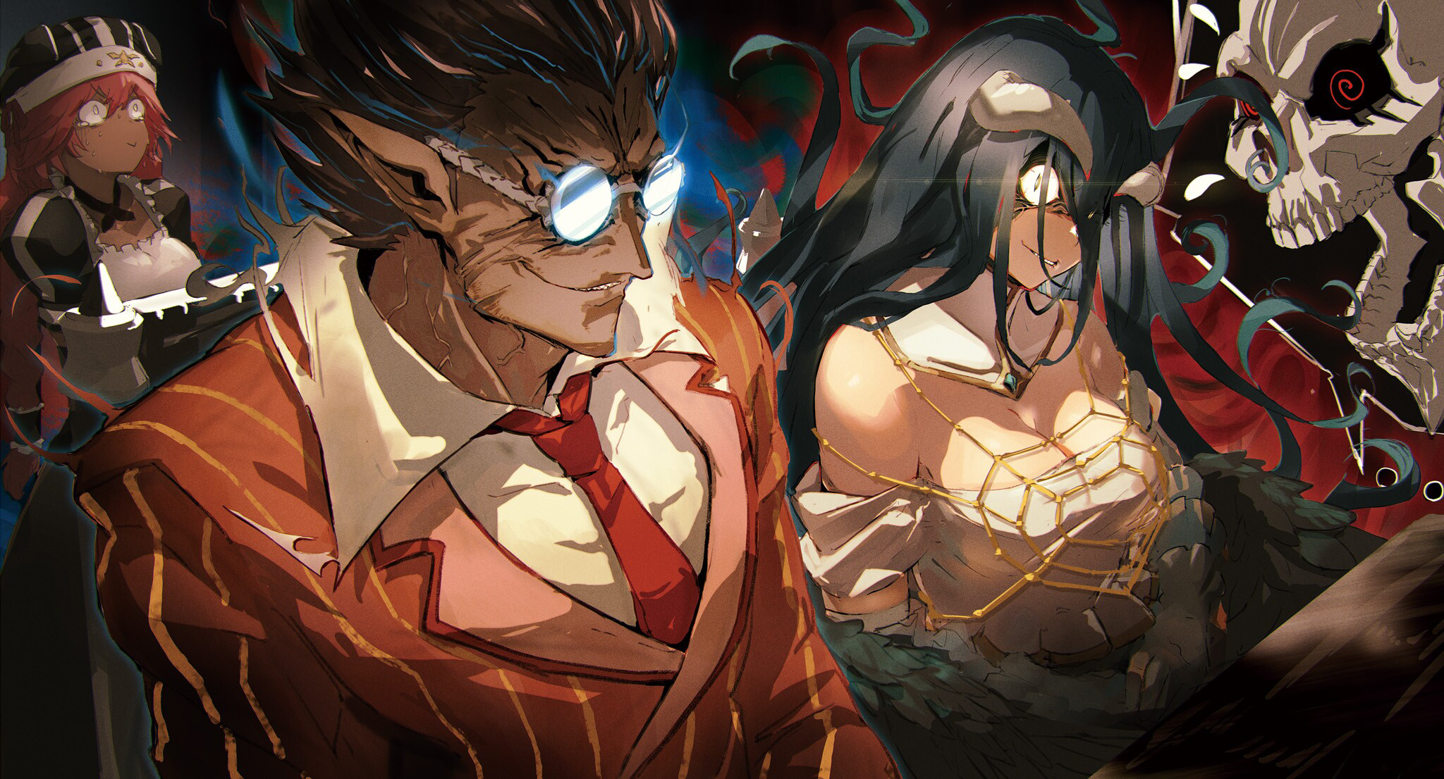 Albedo and Aura from Overlord HD Wallpaper