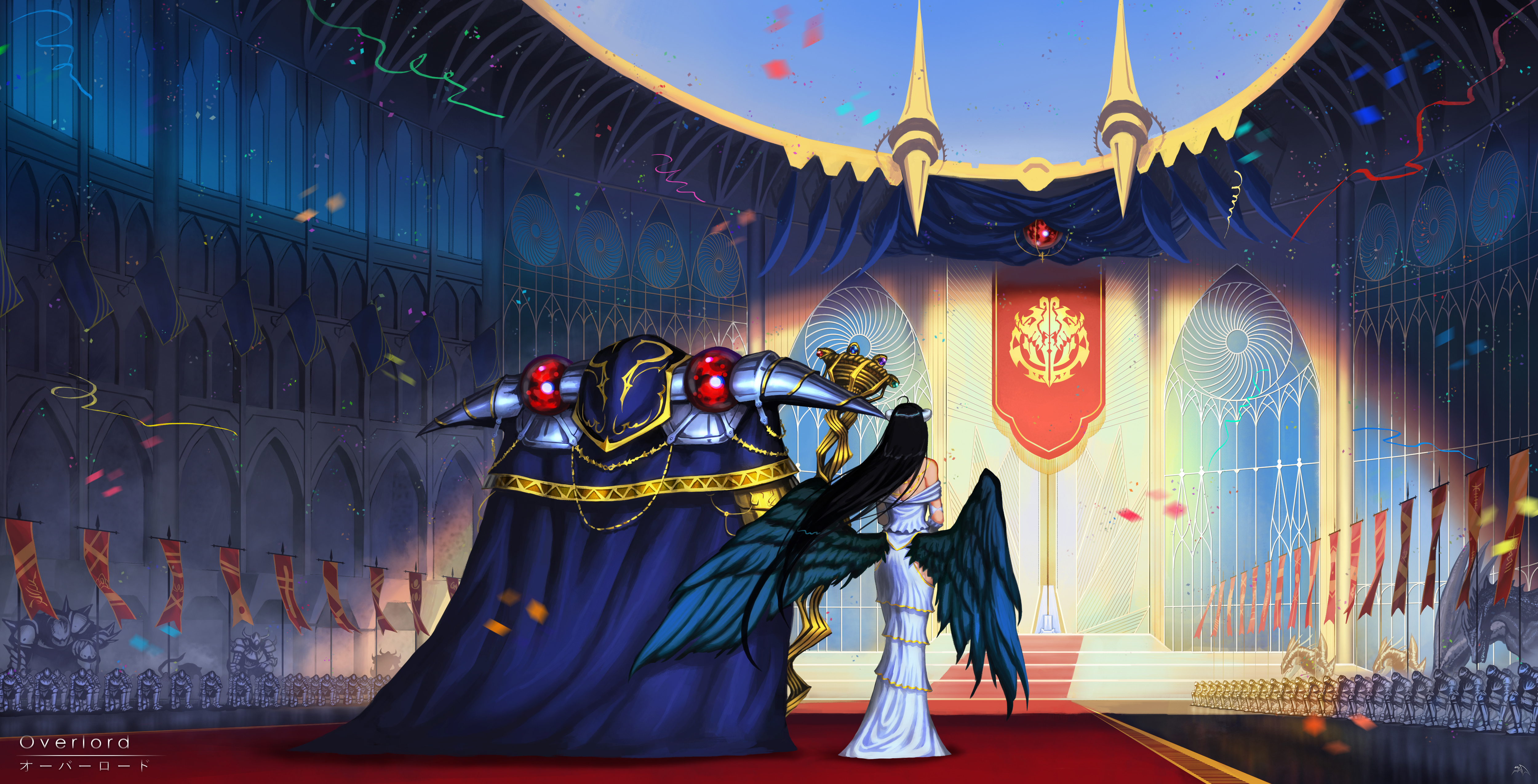 Albedo from Overlord in a grand hall HD Wallpaper