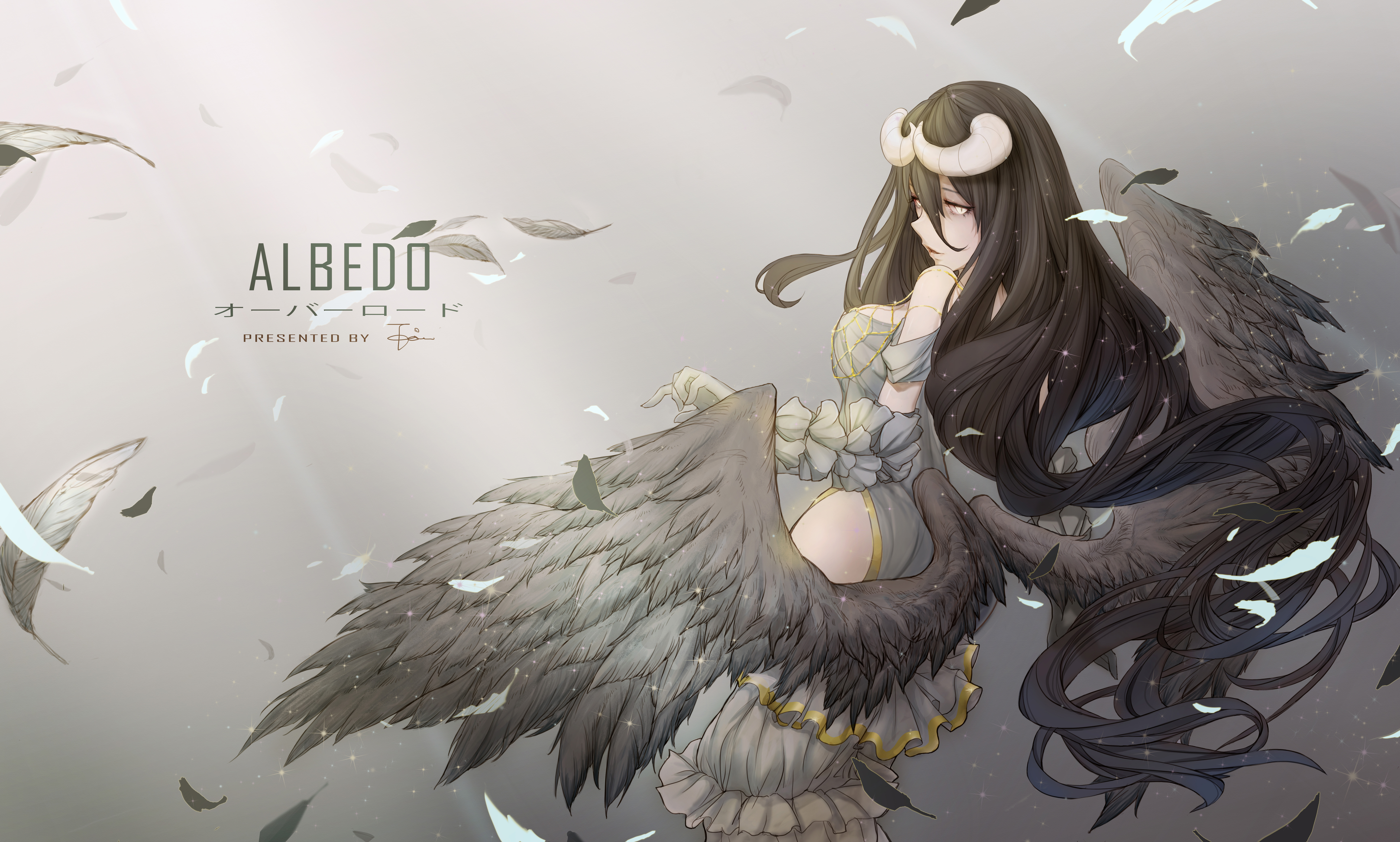 Albedo from Overlord with wings HD Wallpaper