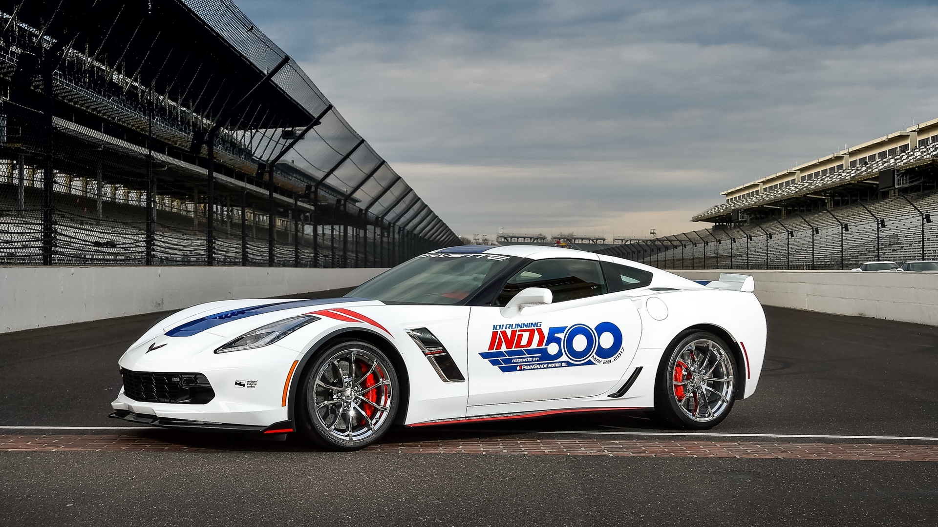 White Chevrolet Corvette Indy 500 Pace Car HD Wallpaper