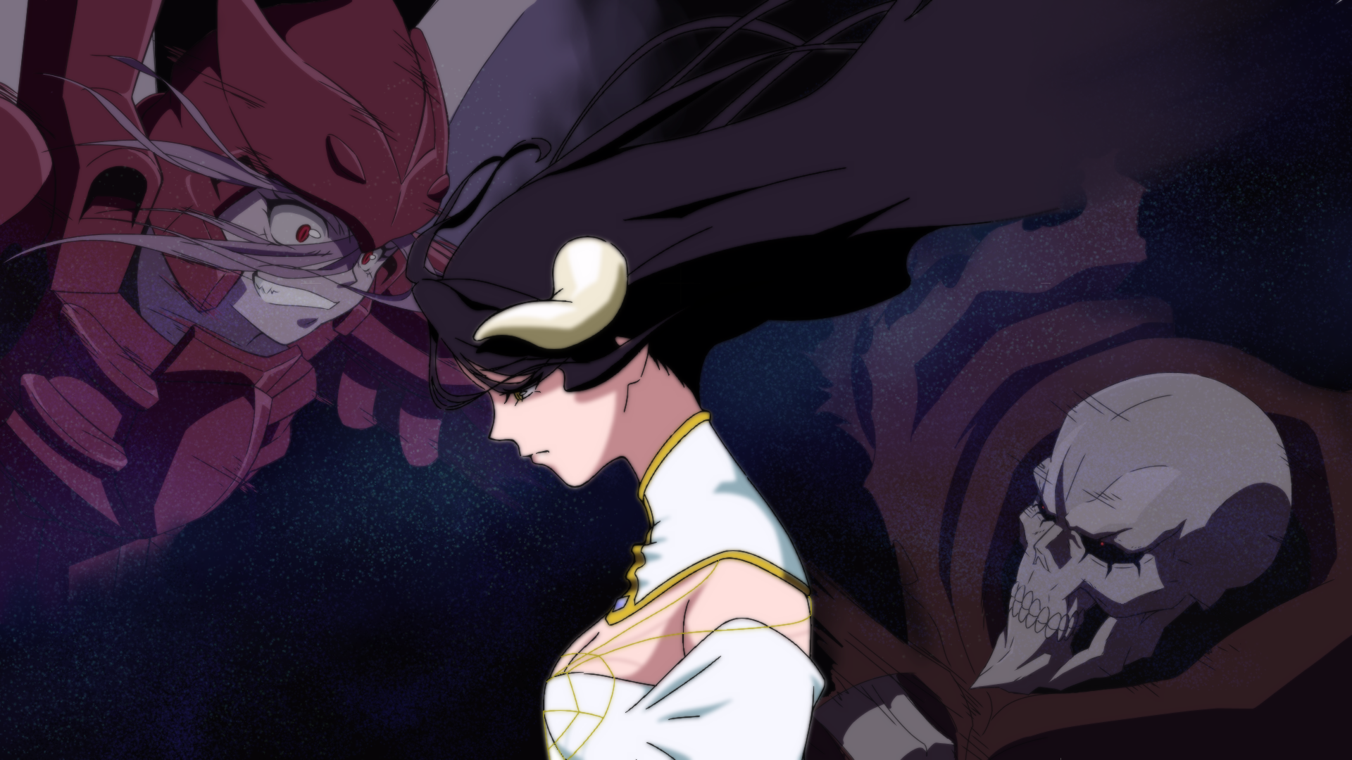 Albedo from Overlord with Ainz and Shalltear HD Wallpaper