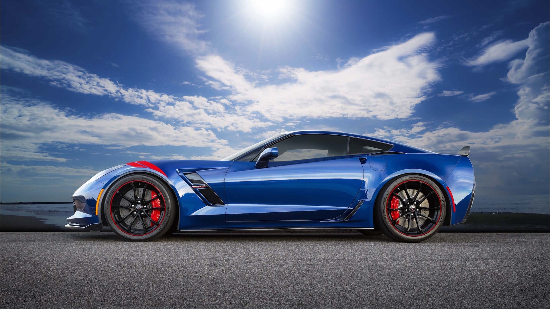 Blue Chevrolet Corvette Grand Sport HD Wallpaper