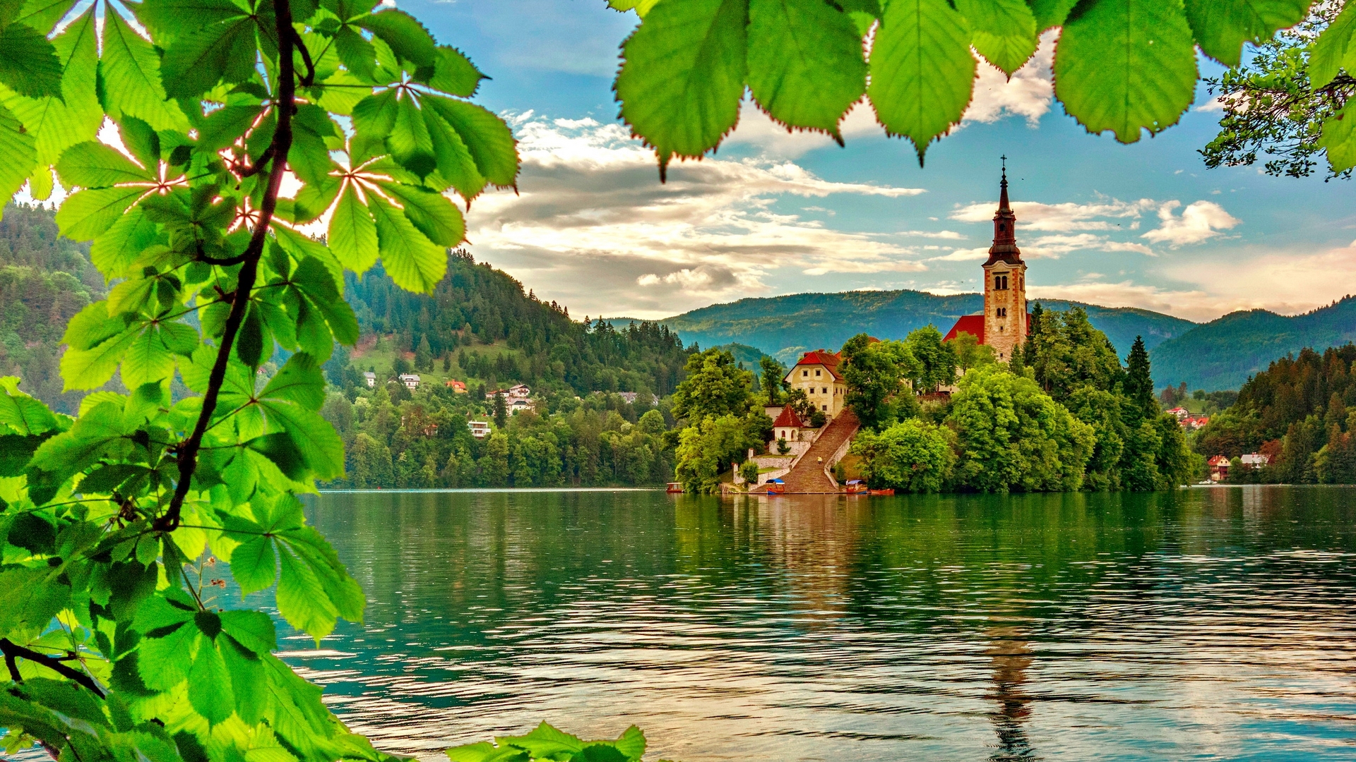 Bled Island View with Castle and Lake Reflections HD Wallpaper