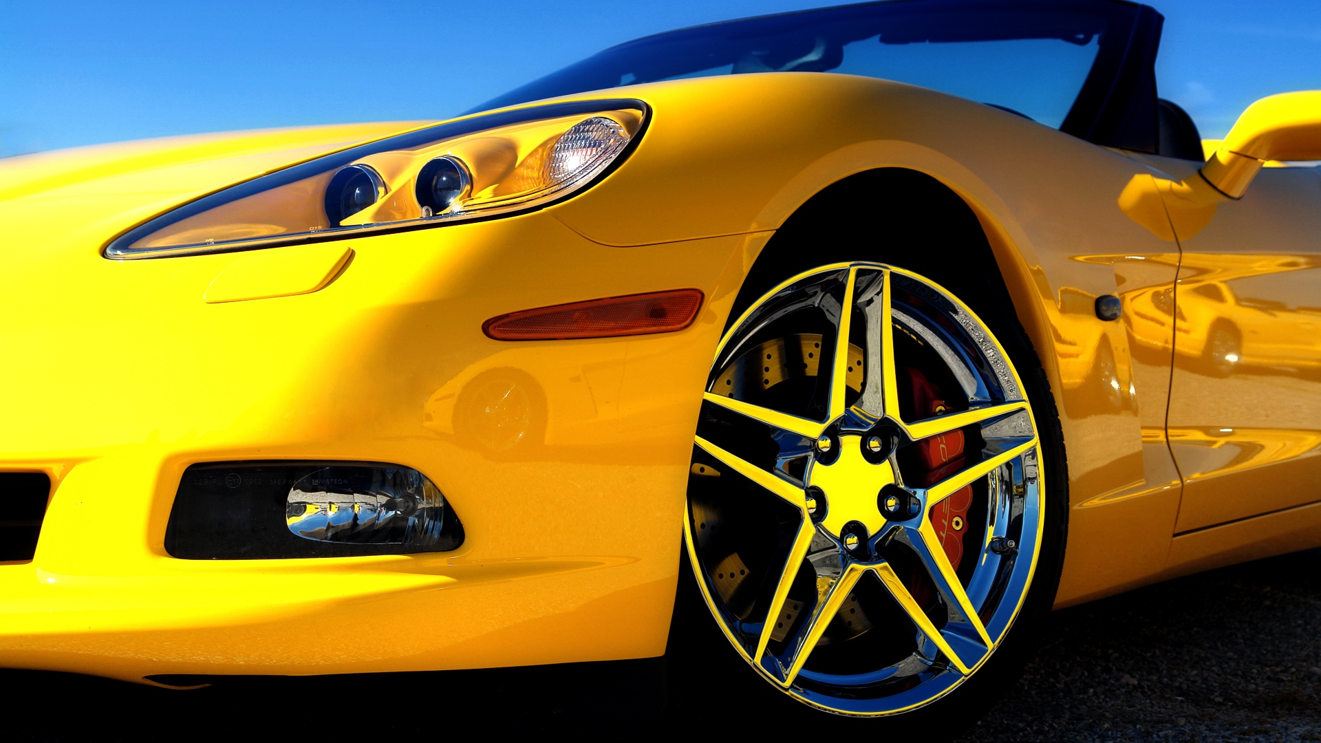 Yellow Chevrolet Corvette Convertible Sports Car HD Wallpaper