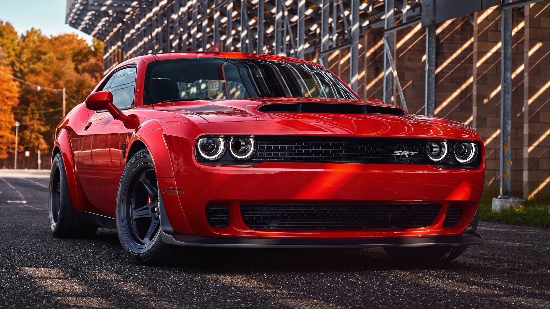 Red Dodge Challenger SRT Demon car HD Wallpaper