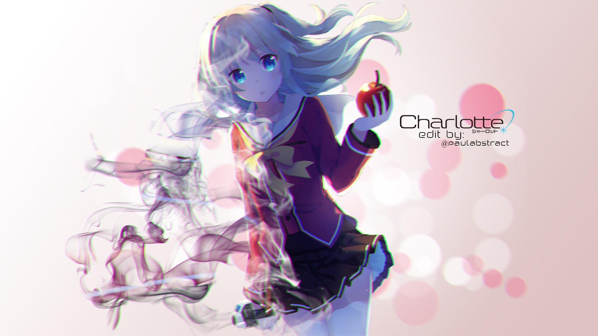Nao Tomori from Charlotte holding an apple HD Wallpaper