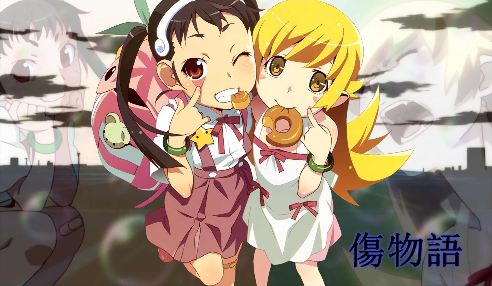 Mayoi Hachikuji and Shinobu Oshino from Monogatari HD Wallpaper