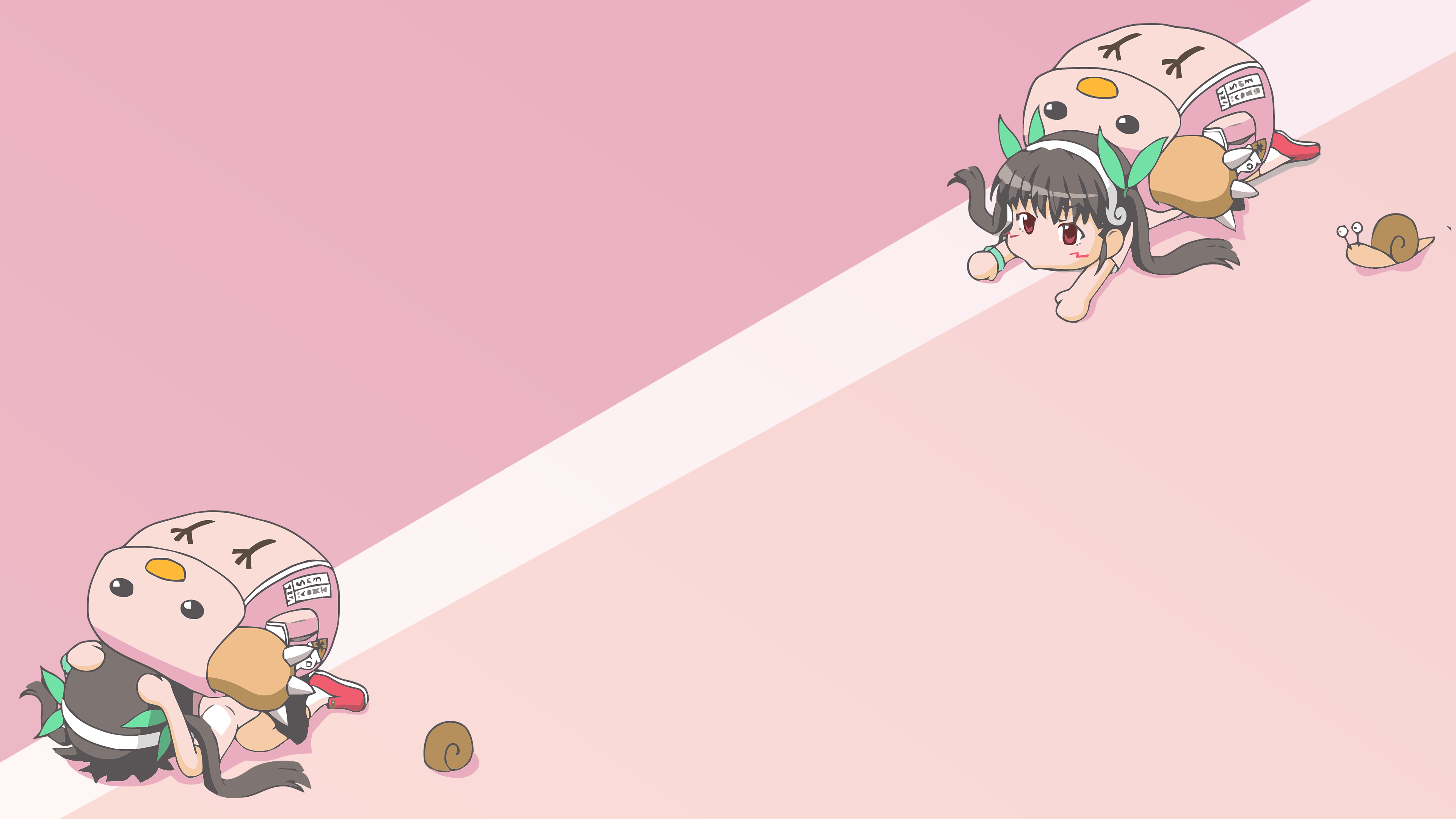 Mayoi Hachikuji crawling with a snail HD Wallpaper
