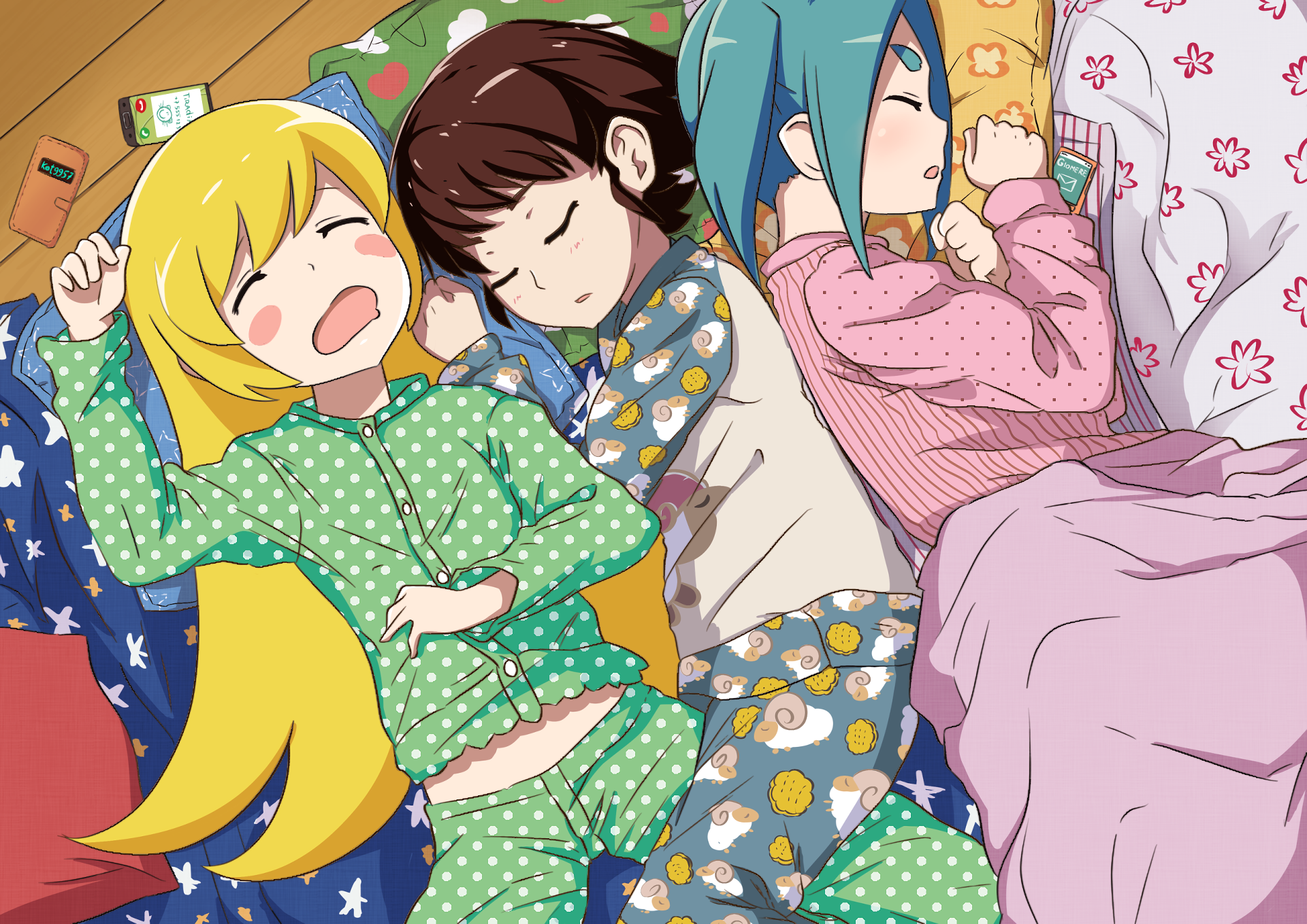 Mayoi Hachikuji sleeping HD Wallpaper