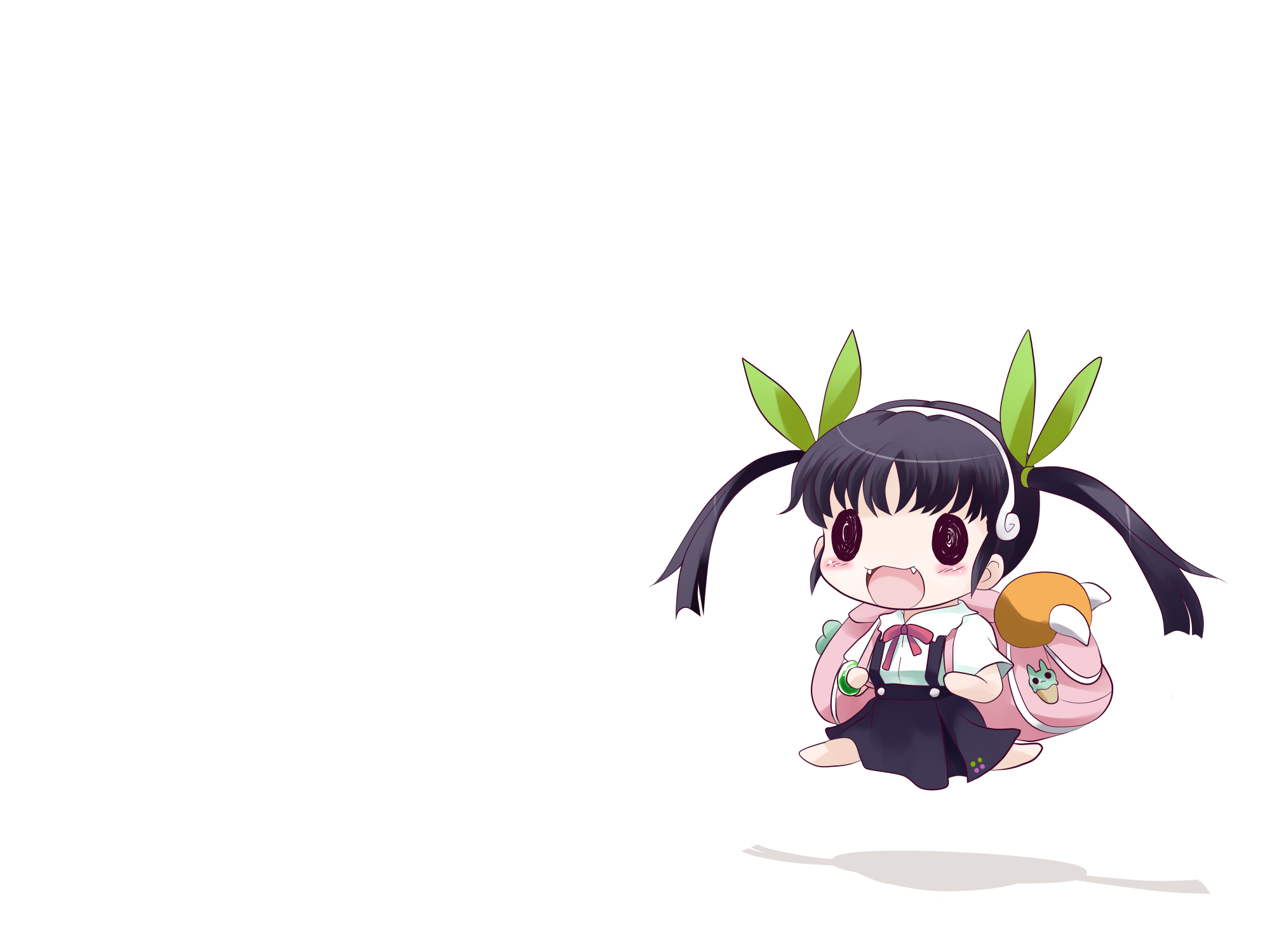 Mayoi Hachikuji jumping with a backpack HD Wallpaper