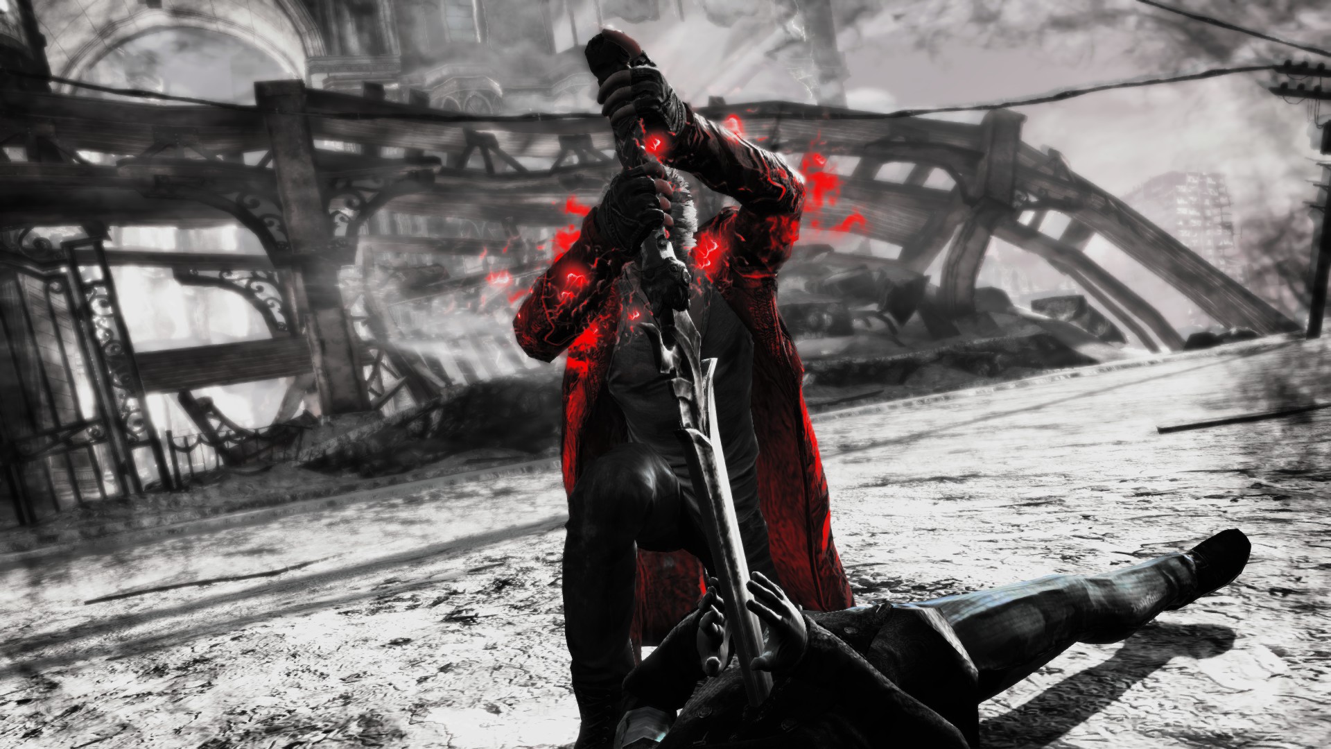 Dante from Devil May Cry fighting HD Wallpaper