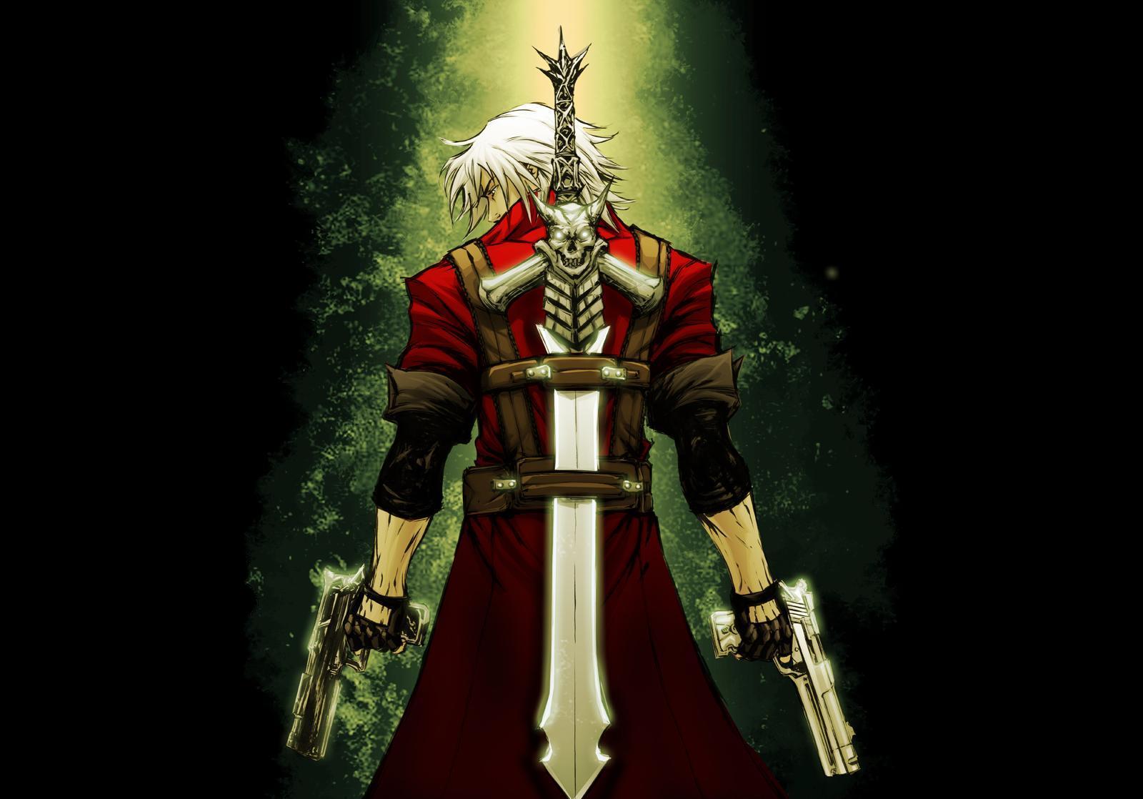 Dante from Devil May Cry with swords and guns HD Wallpaper