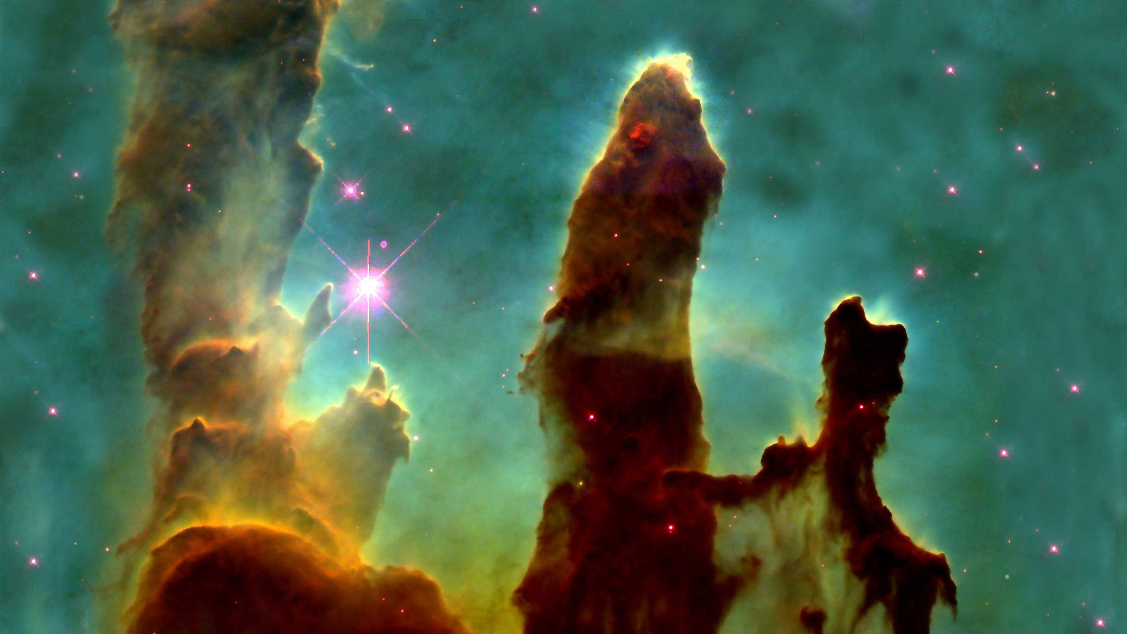 Pillars of Creation nebula in the Eagle Nebula HD Wallpaper