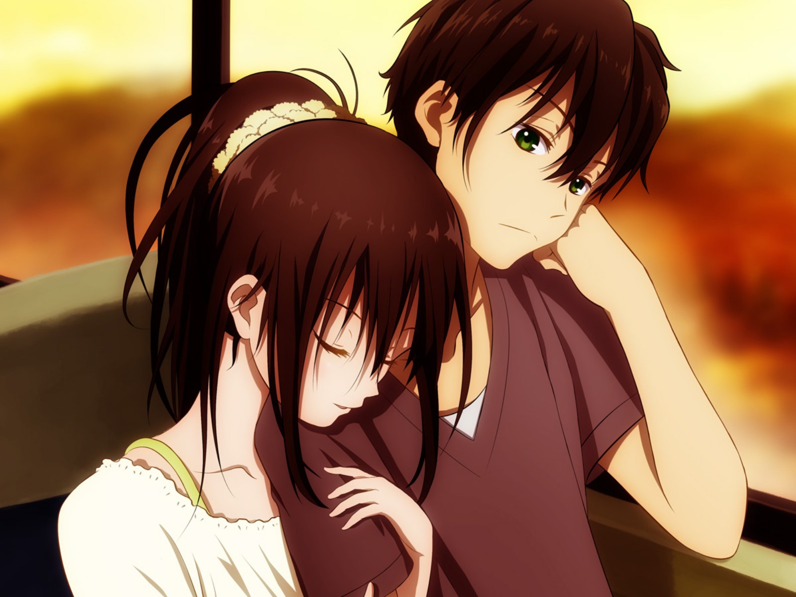 Eru Chitanda and Houtarou Oreki HD Wallpaper