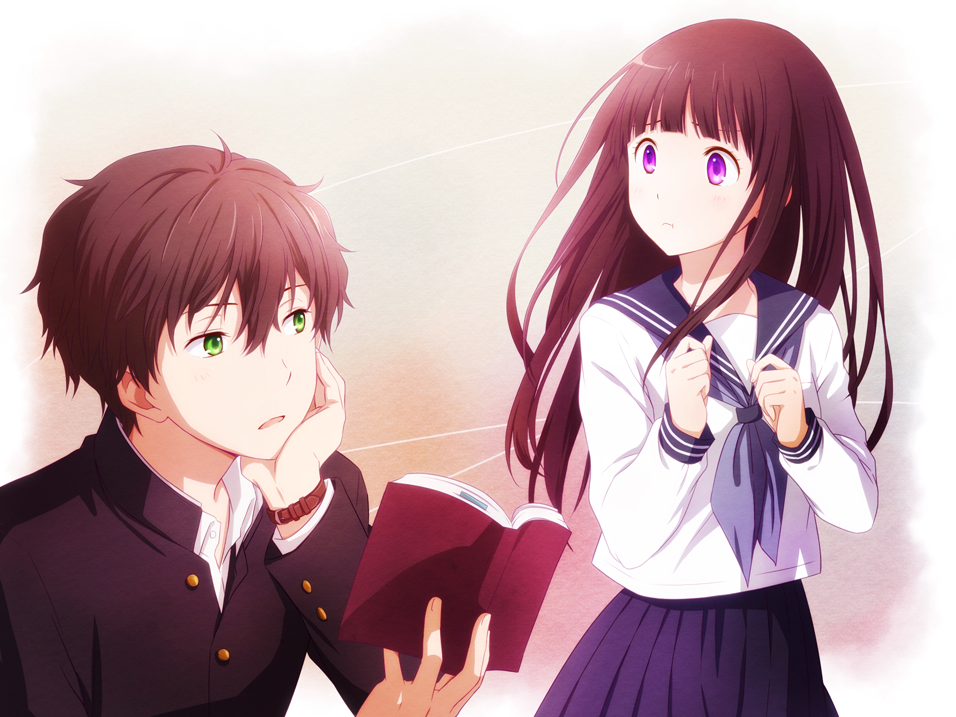 Eru Chitanda and Houtarou Oreki from Hyouka HD Wallpaper