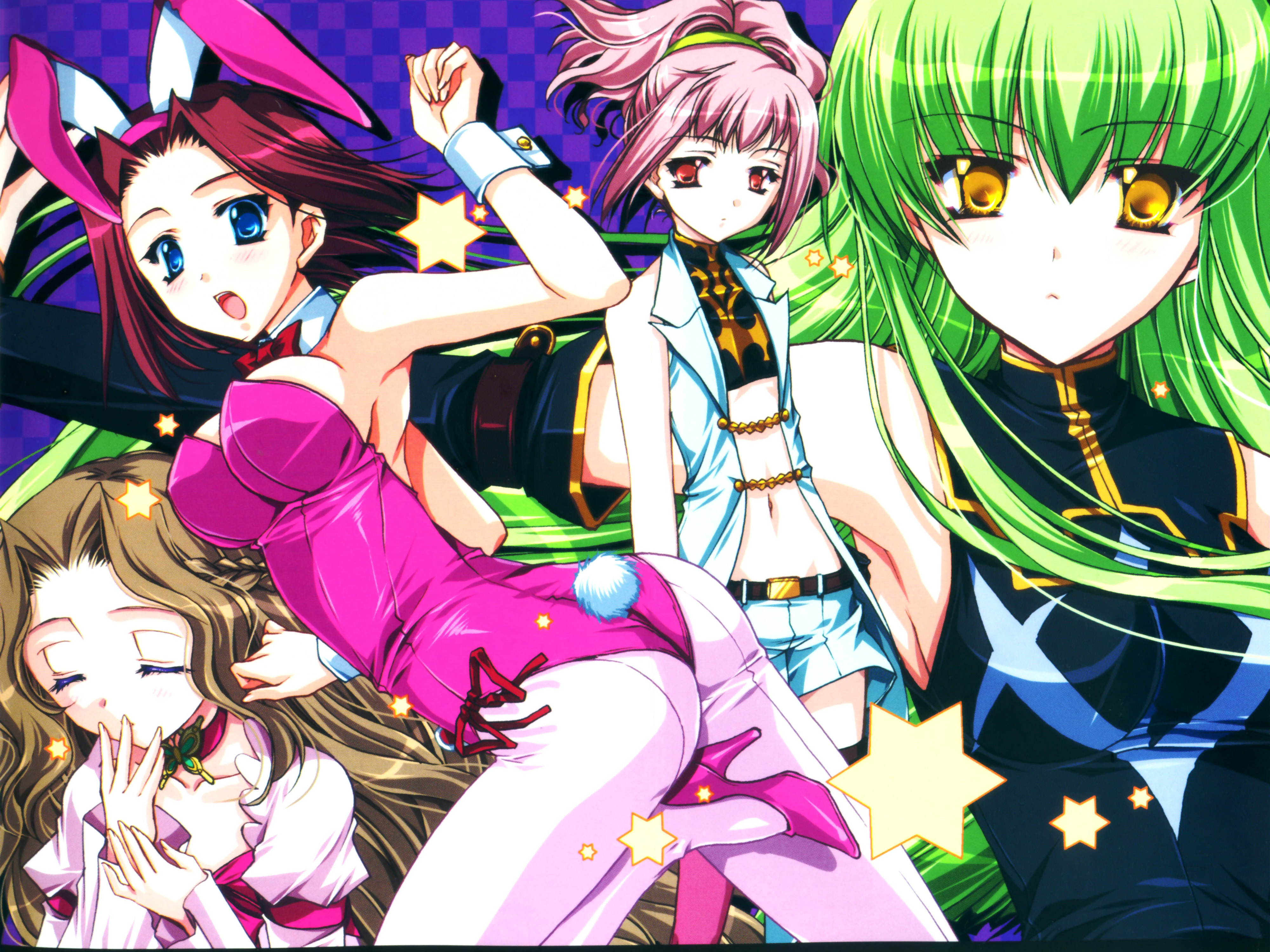 Kallen Kōzuki and friends in bunny outfits HD Wallpaper