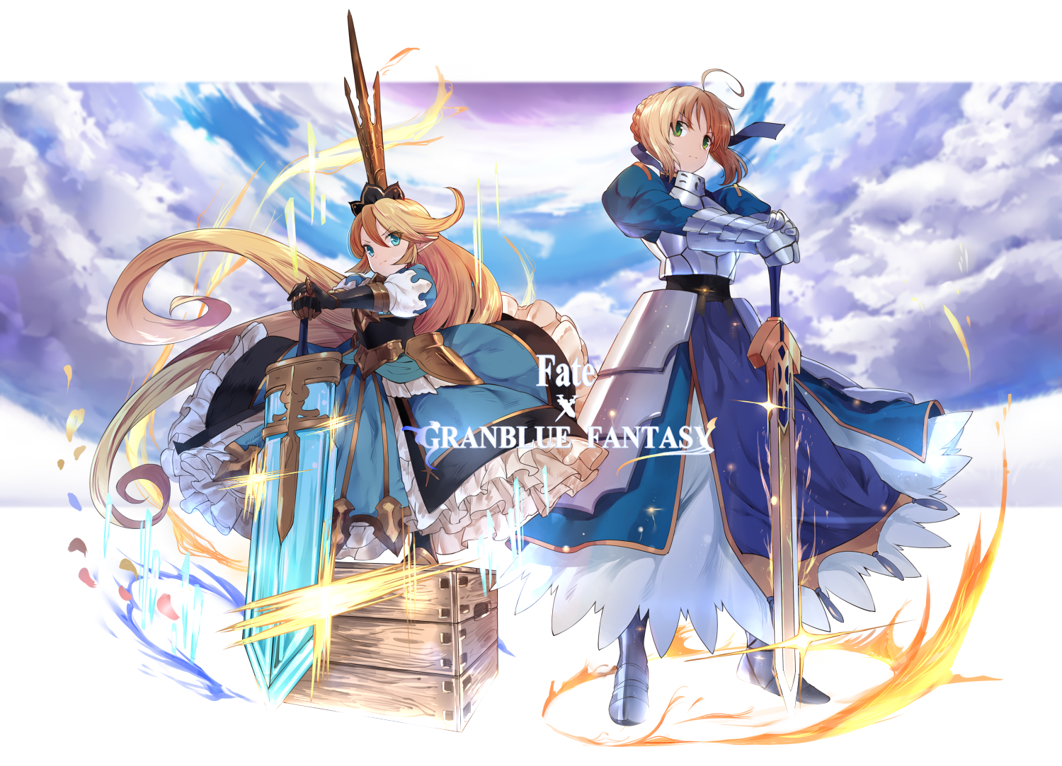 Saber Lily and Artoria Pendragon from Fate/Granblue Fantasy HD Wallpaper