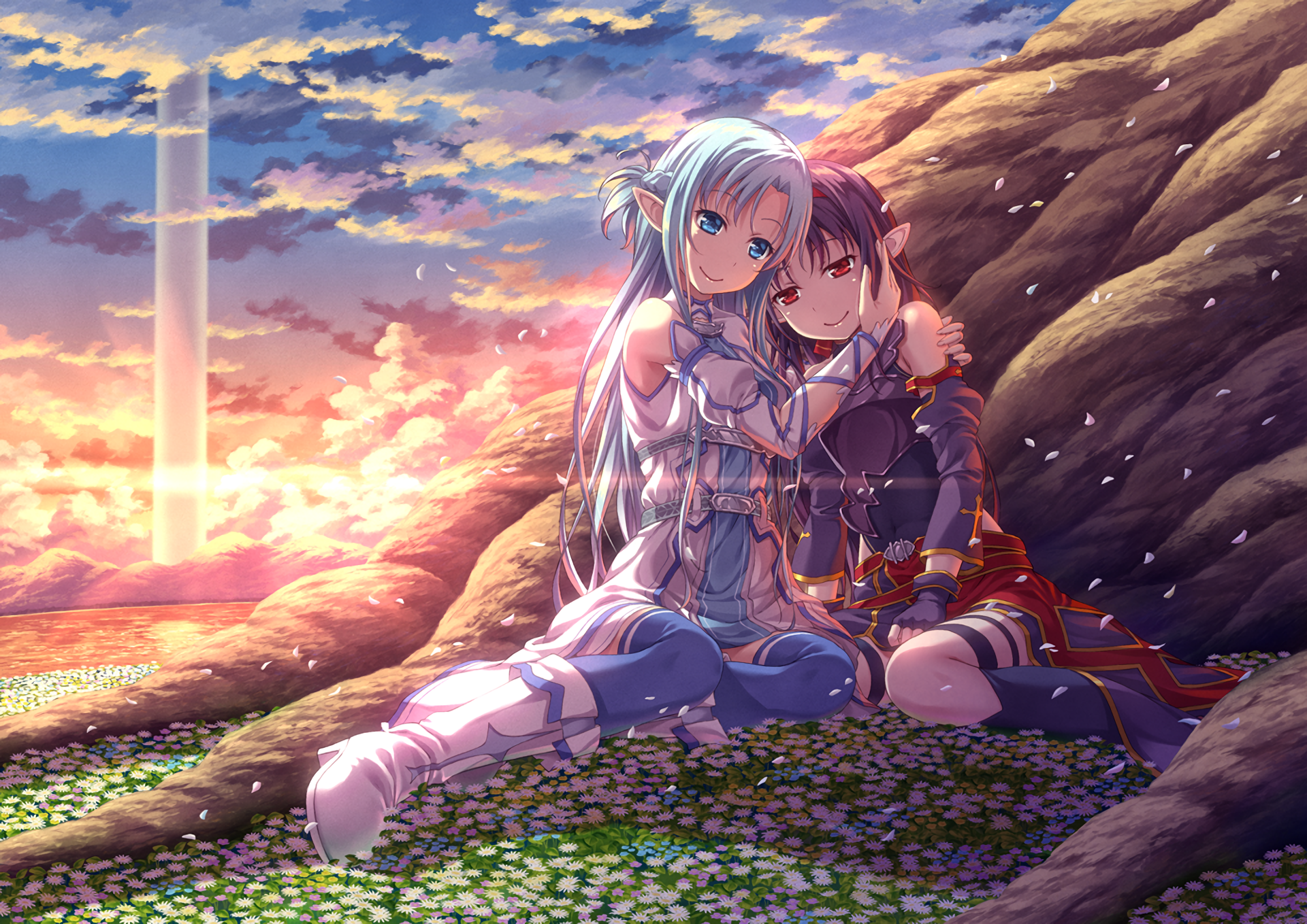 Yuuki Konno and Asuna from Sword Art Online HD Wallpaper