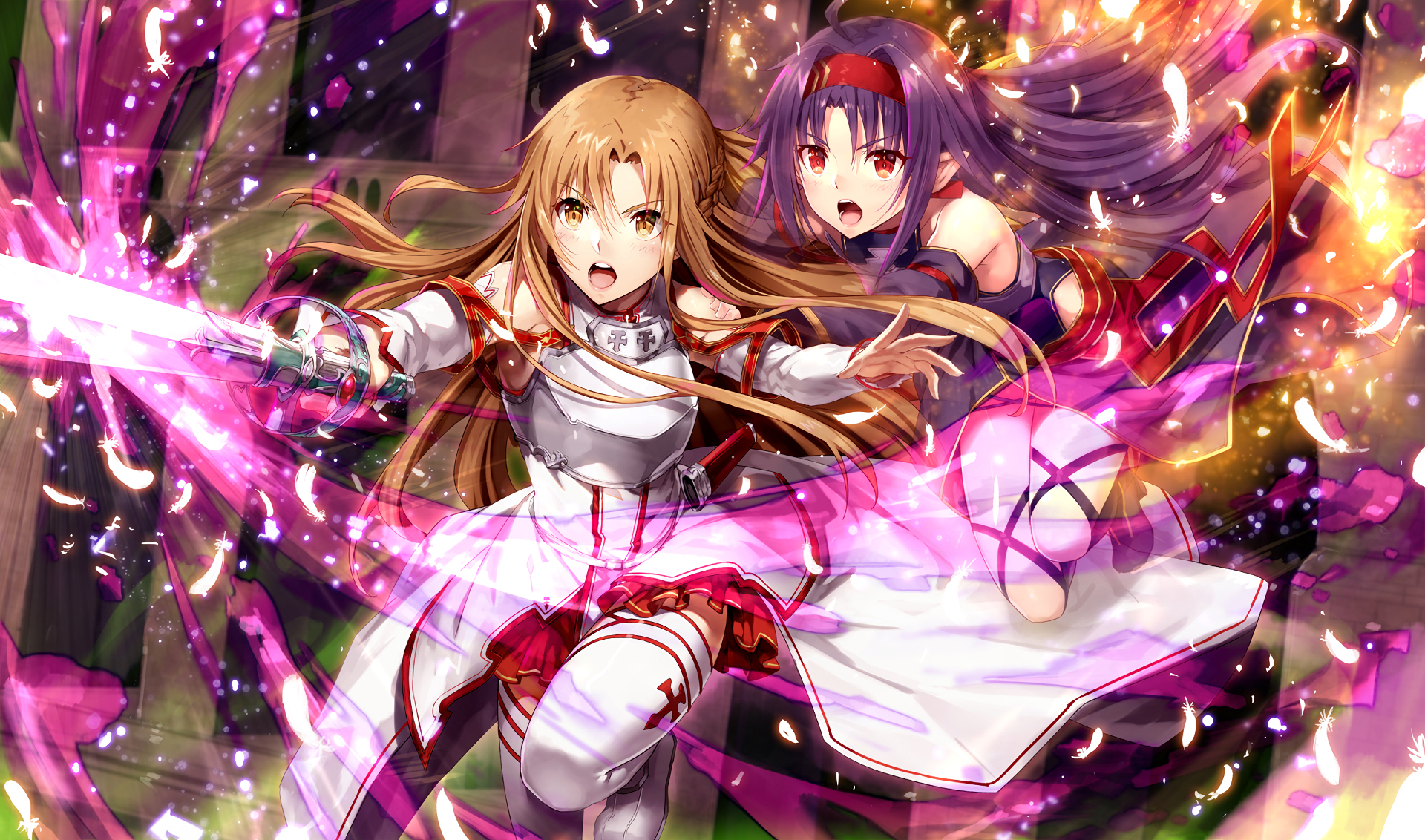 Asuna and Yuuki from Sword Art Online HD Wallpaper