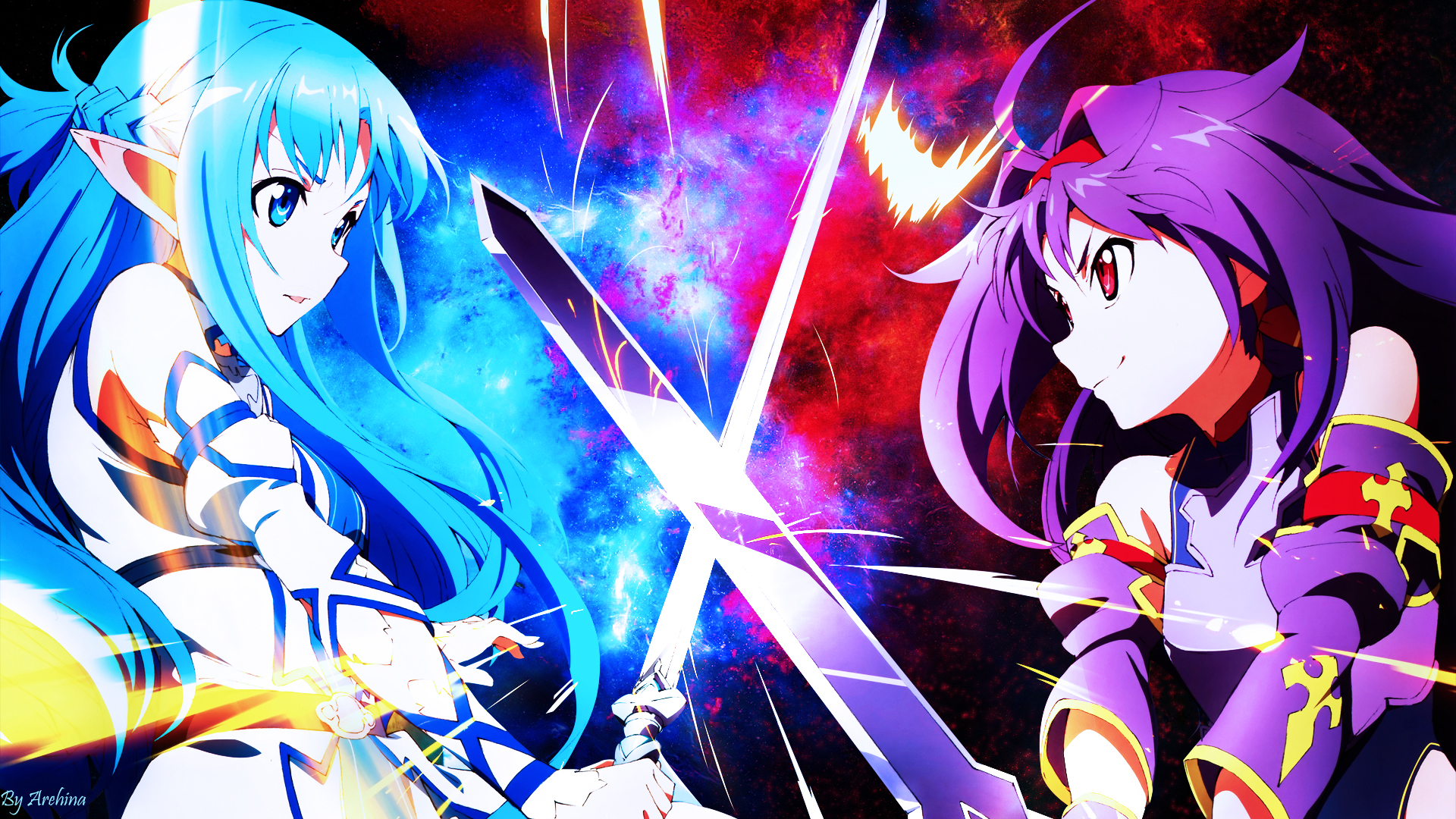 Asuna and Yuuki from Sword Art Online HD Wallpaper
