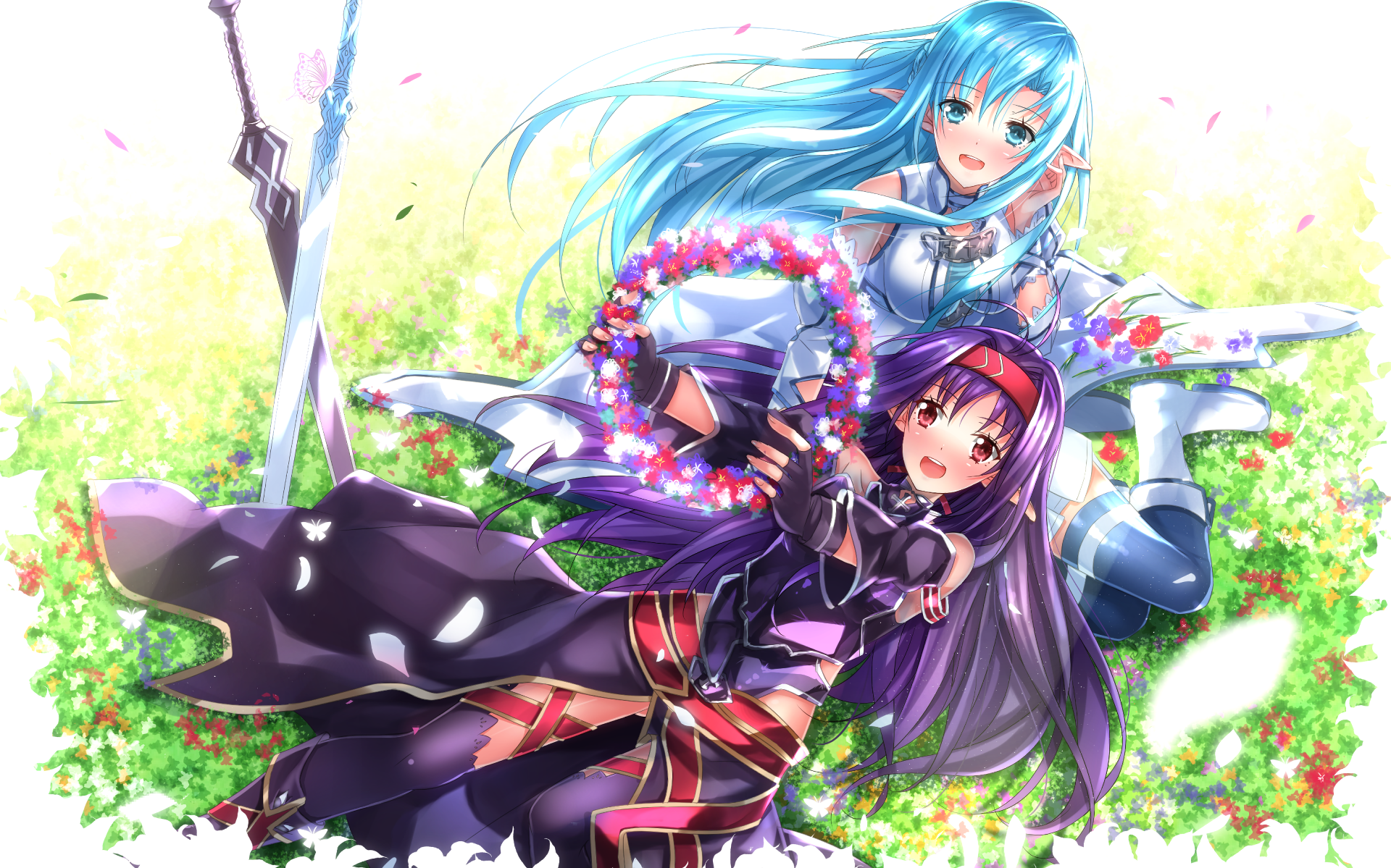Yuuki Konno and Asuna from Sword Art Online HD Wallpaper