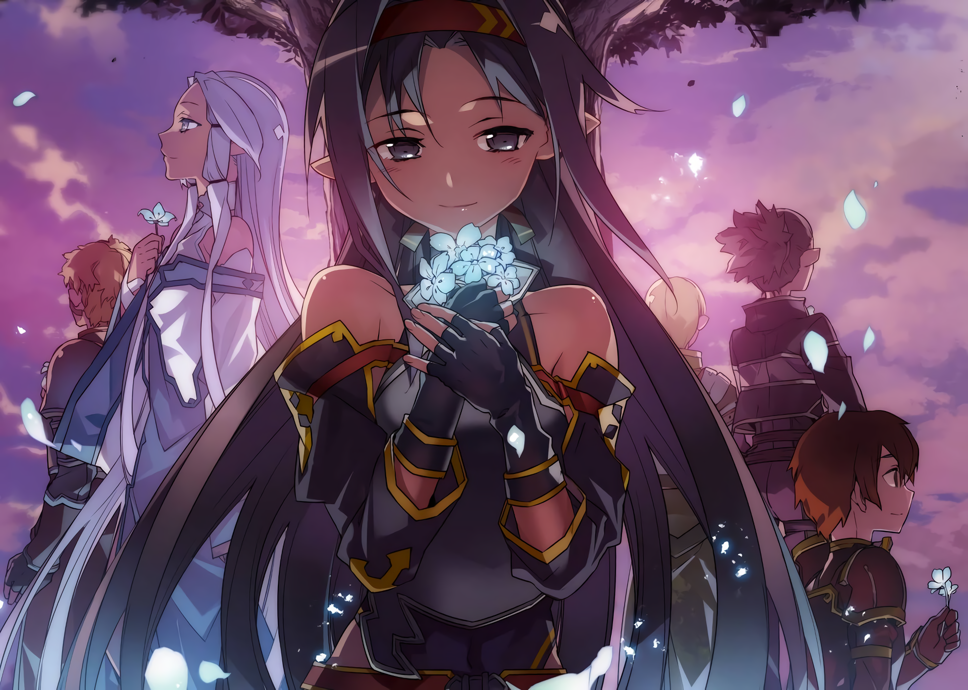Yuuki Konno and friends from Sword Art Online HD Wallpaper