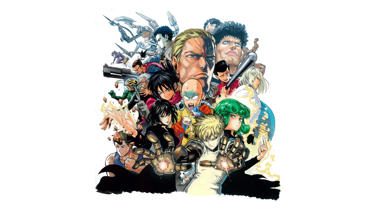 One-Punch Man characters collage HD Wallpaper