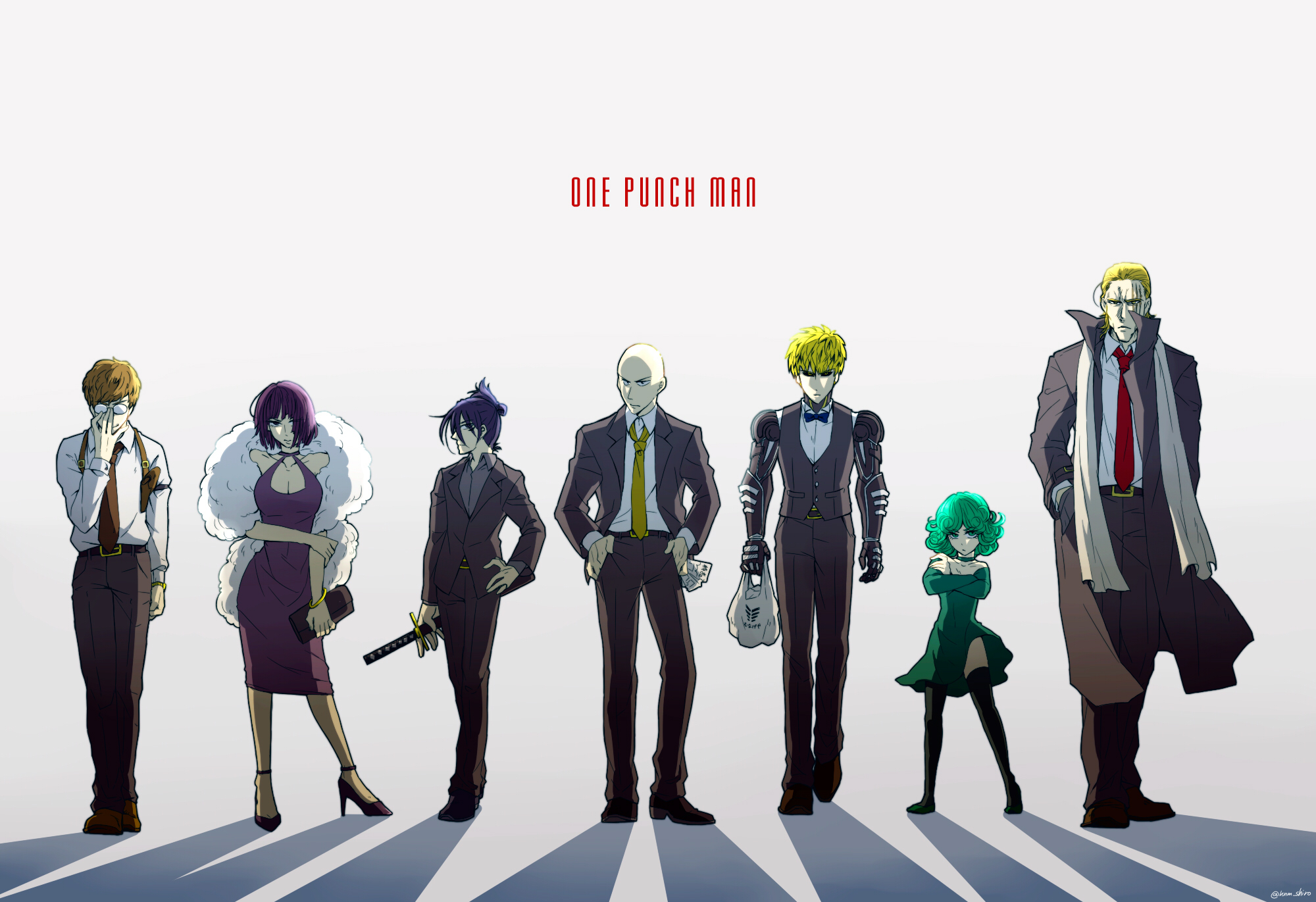 One-Punch Man characters in suits HD Wallpaper