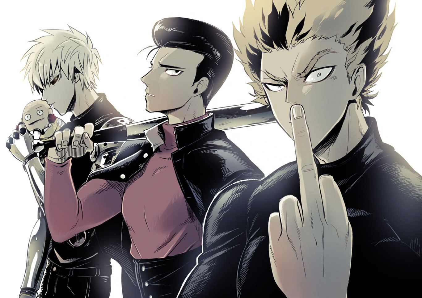 Genos and two other men from One-Punch Man HD Wallpaper