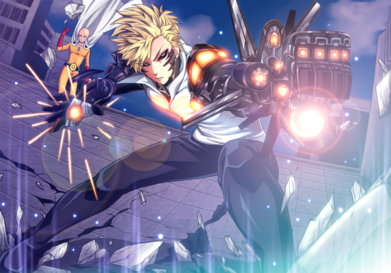 Genos and Saitama from One-Punch Man HD Wallpaper