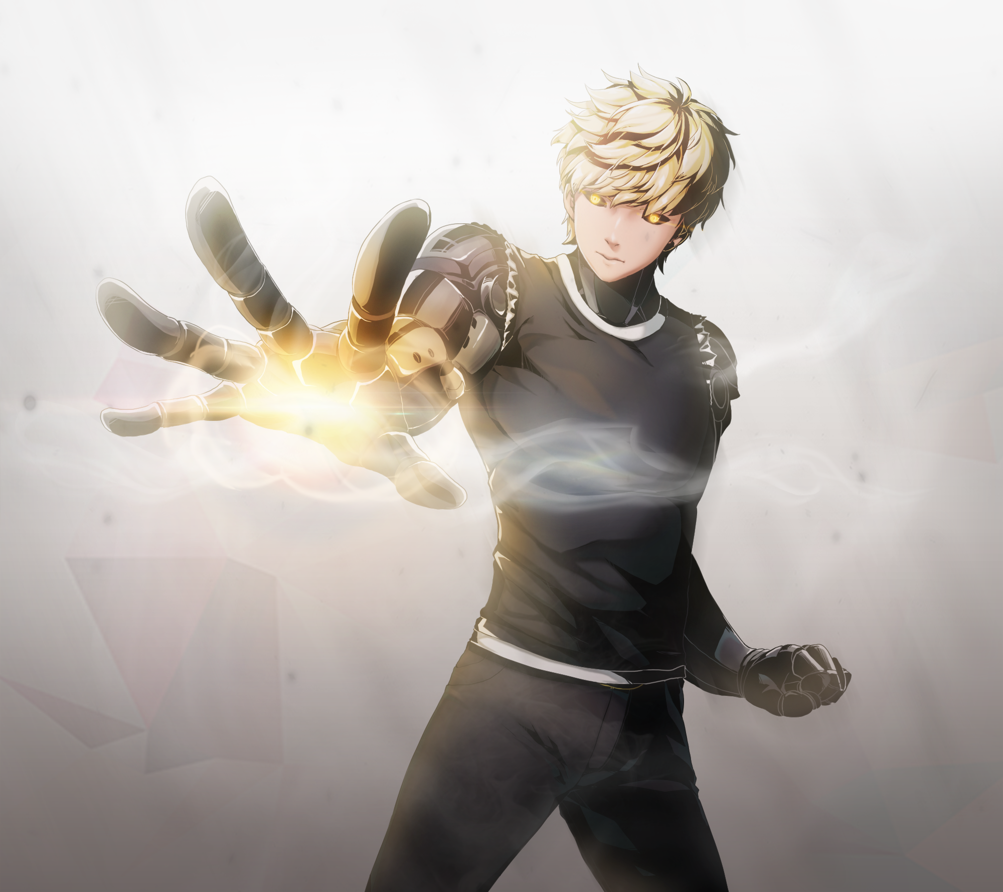 Genos from One-Punch Man with glowing hand HD Wallpaper
