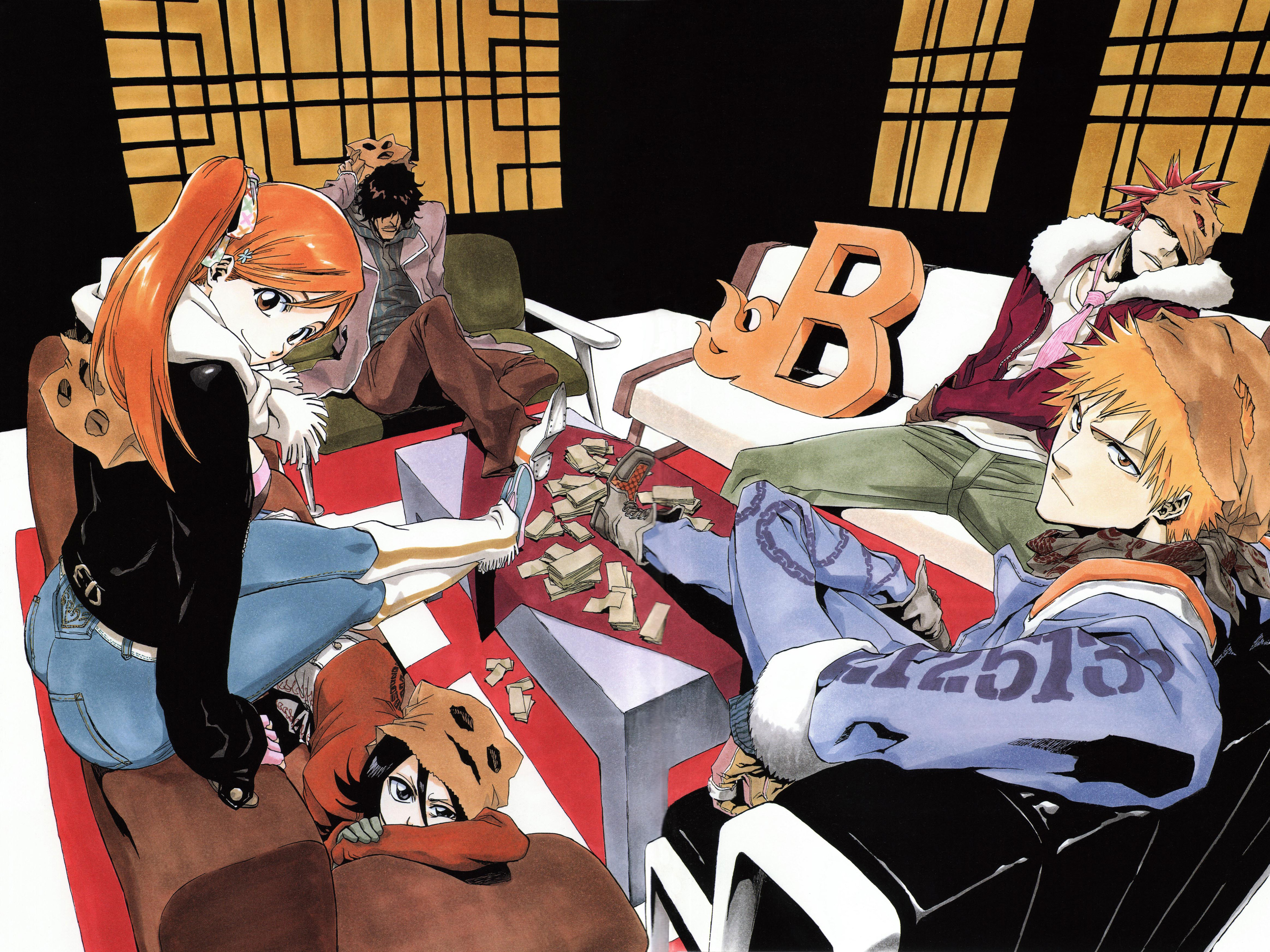 Bleach characters in a room HD Wallpaper