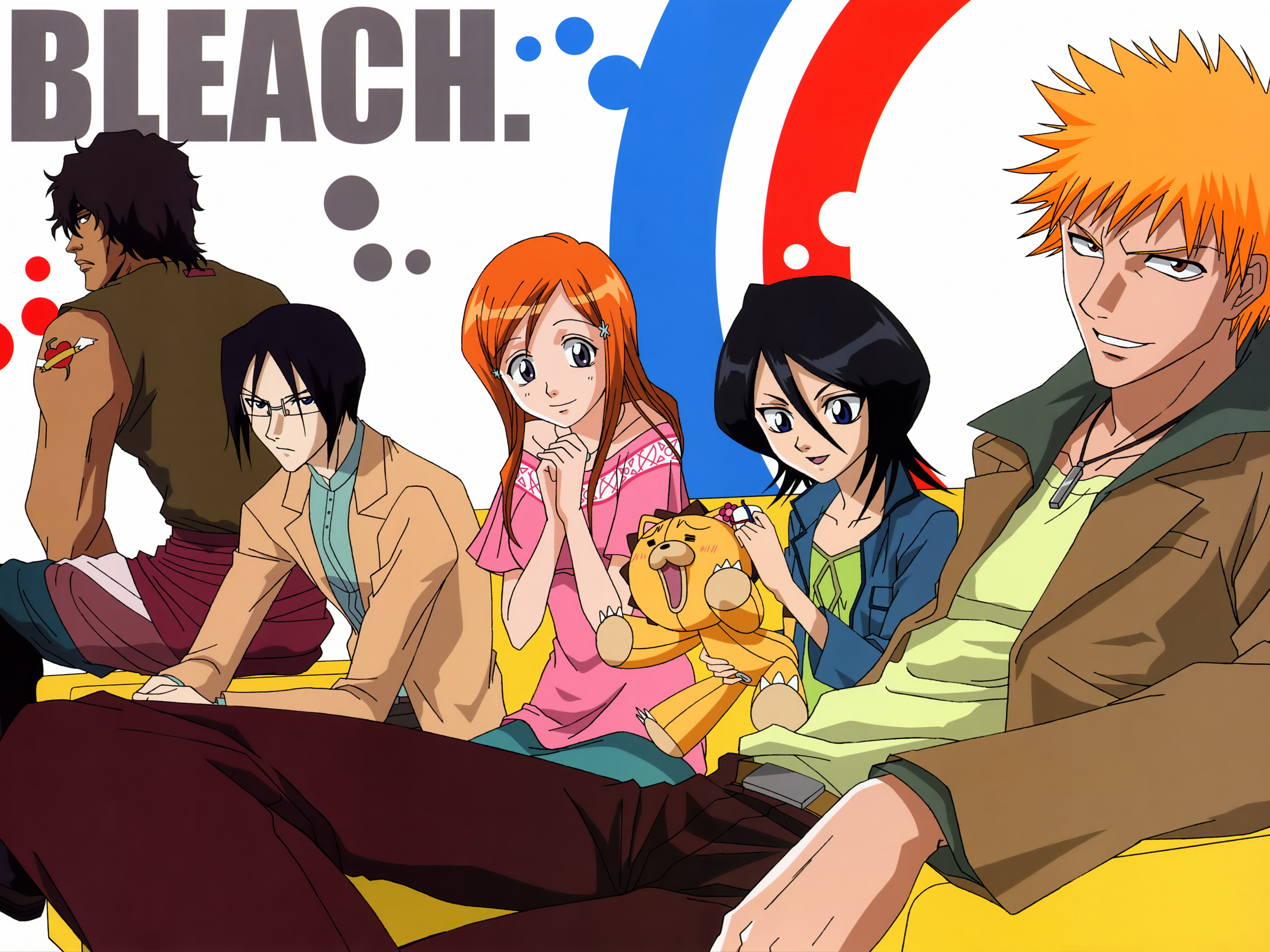Bleach characters sitting on a couch HD Wallpaper