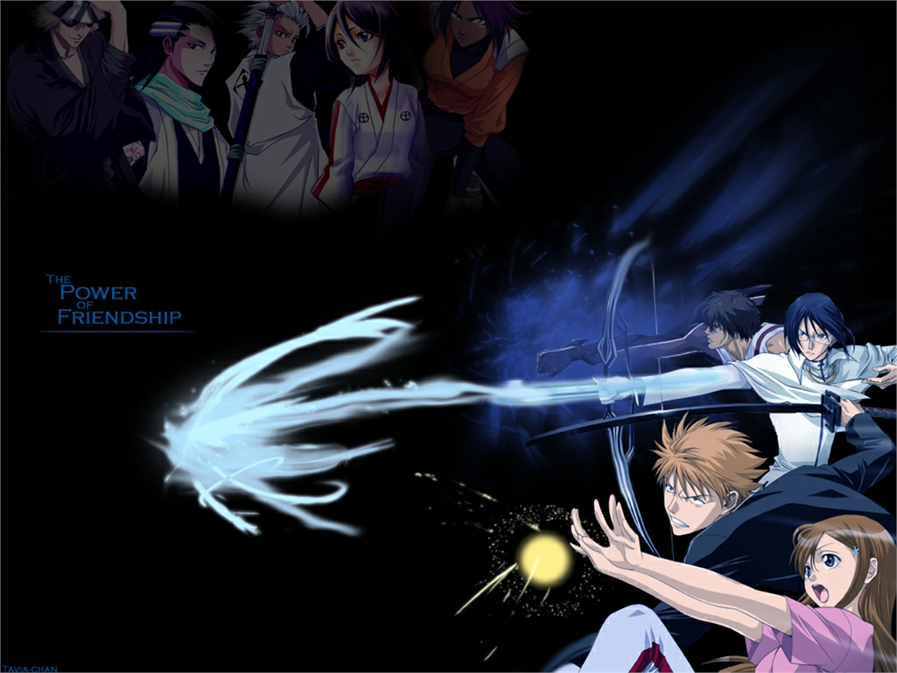 Characters from Bleach with "The Power of Friendship" text HD Wallpaper